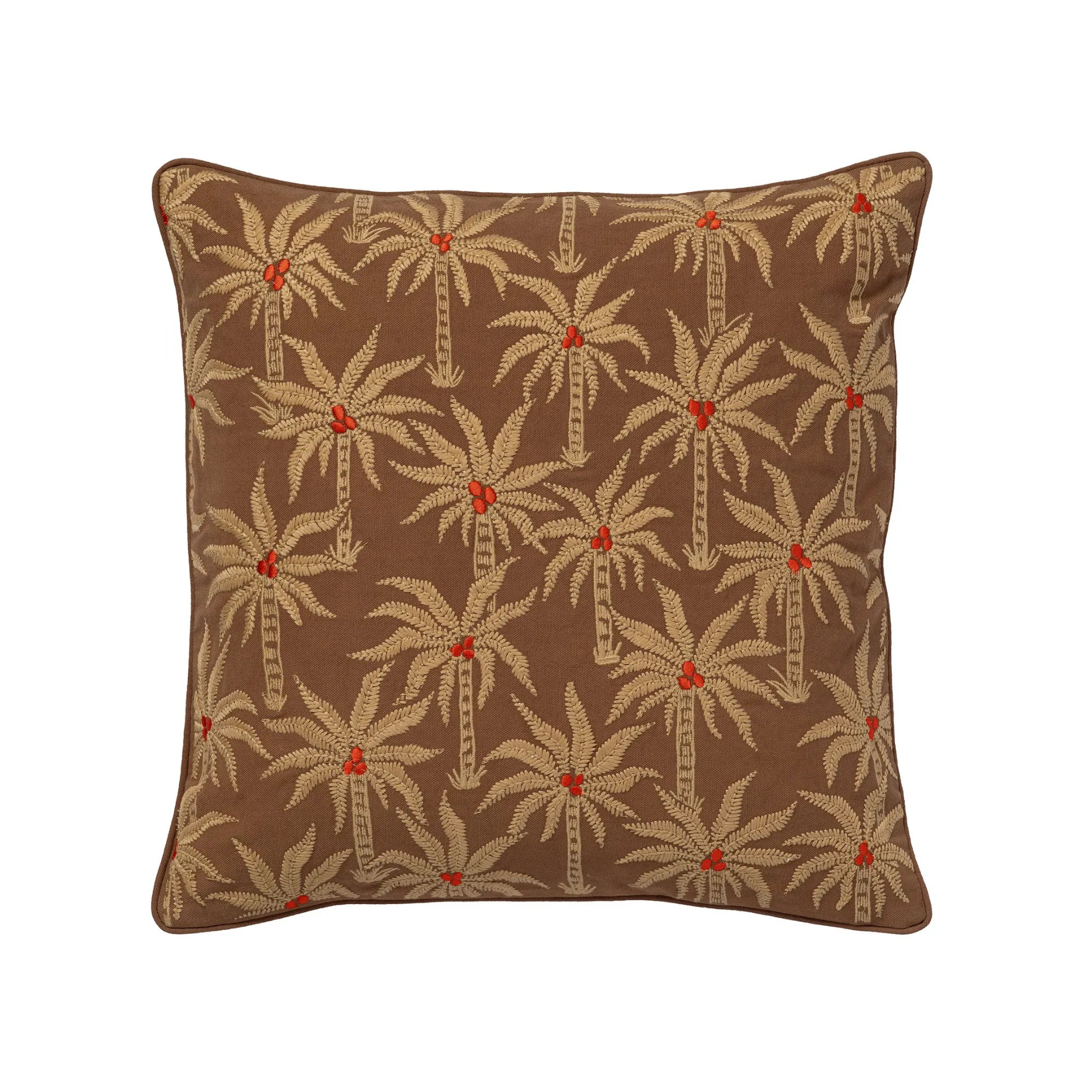 A set of Laura Cushions in assorted colors and patterns piled on a sofa
