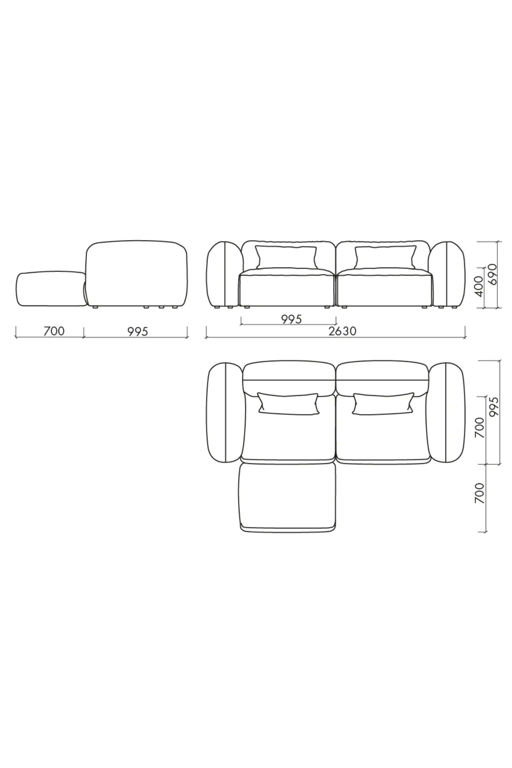 Yaro 3 Seater Corner Sofa - THAT COOL LIVING