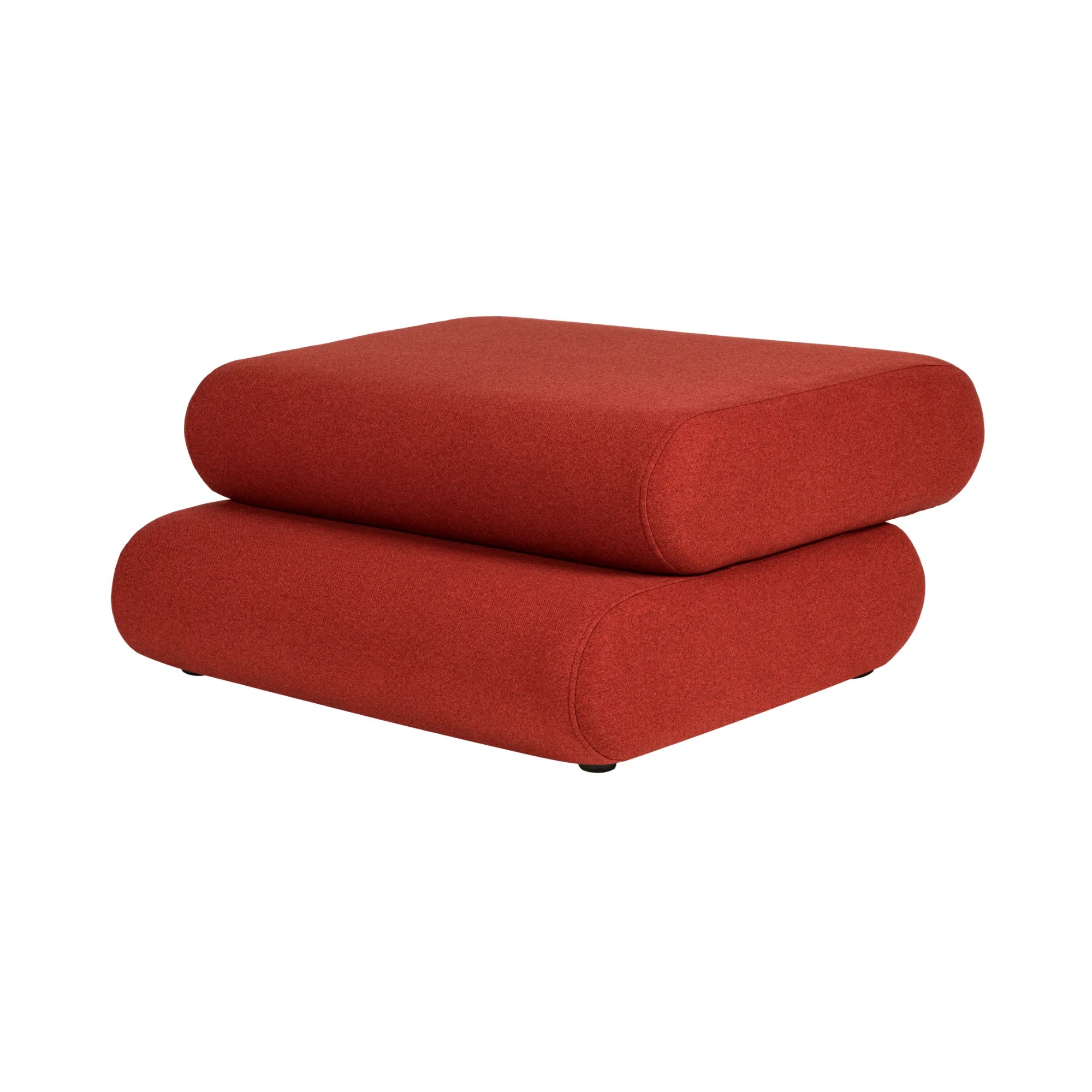 Taso Pouf in light grey fabric, perfect for living room decor