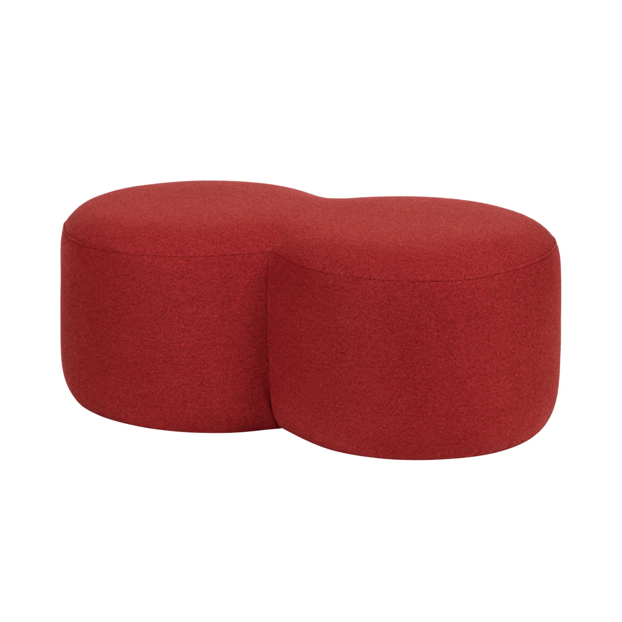 Umbo Pouf in blush pink velvet with gold metal base for elegant look