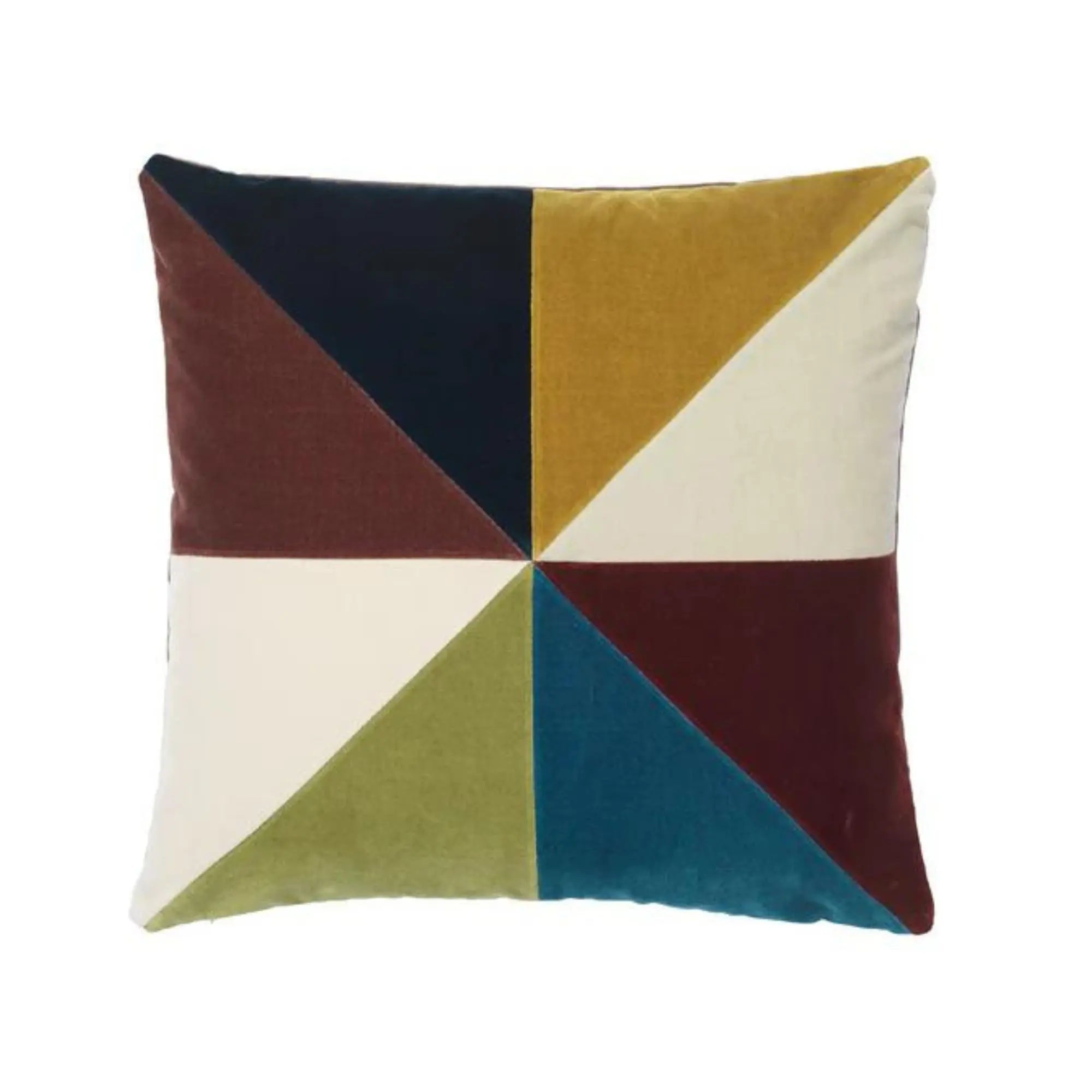 Close up of Suki Cushion's textured fabric in a cozy living room