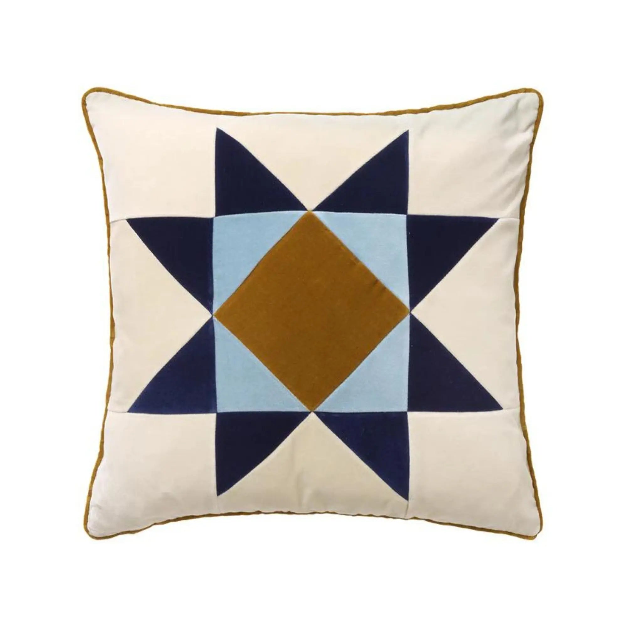Vega Cushion displayed in a cozy bedroom setting, creating a warm and inviting atmosphere