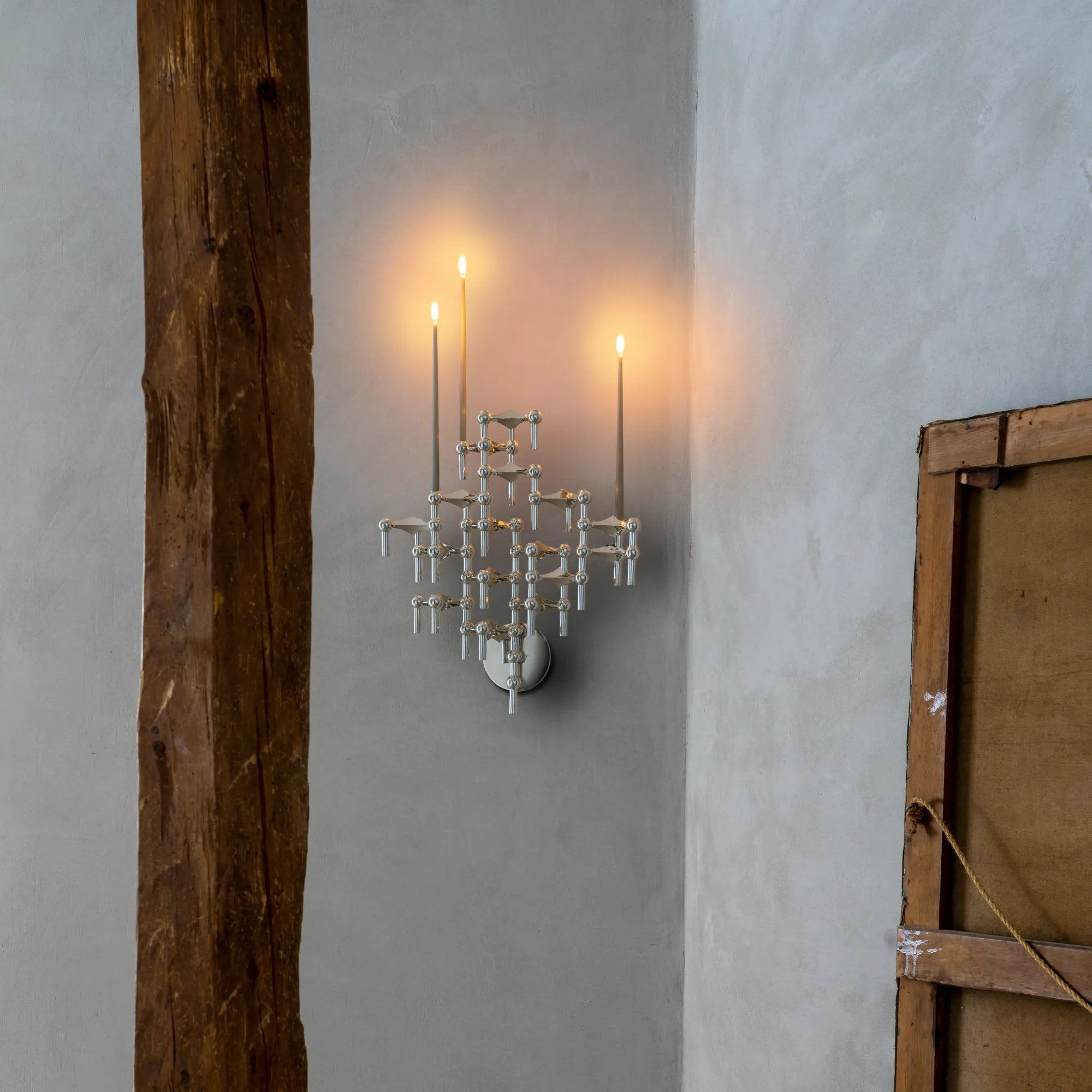 Wall Hanger Candle Holder - Chrome - Configuration 3 - THAT COOL LIVING