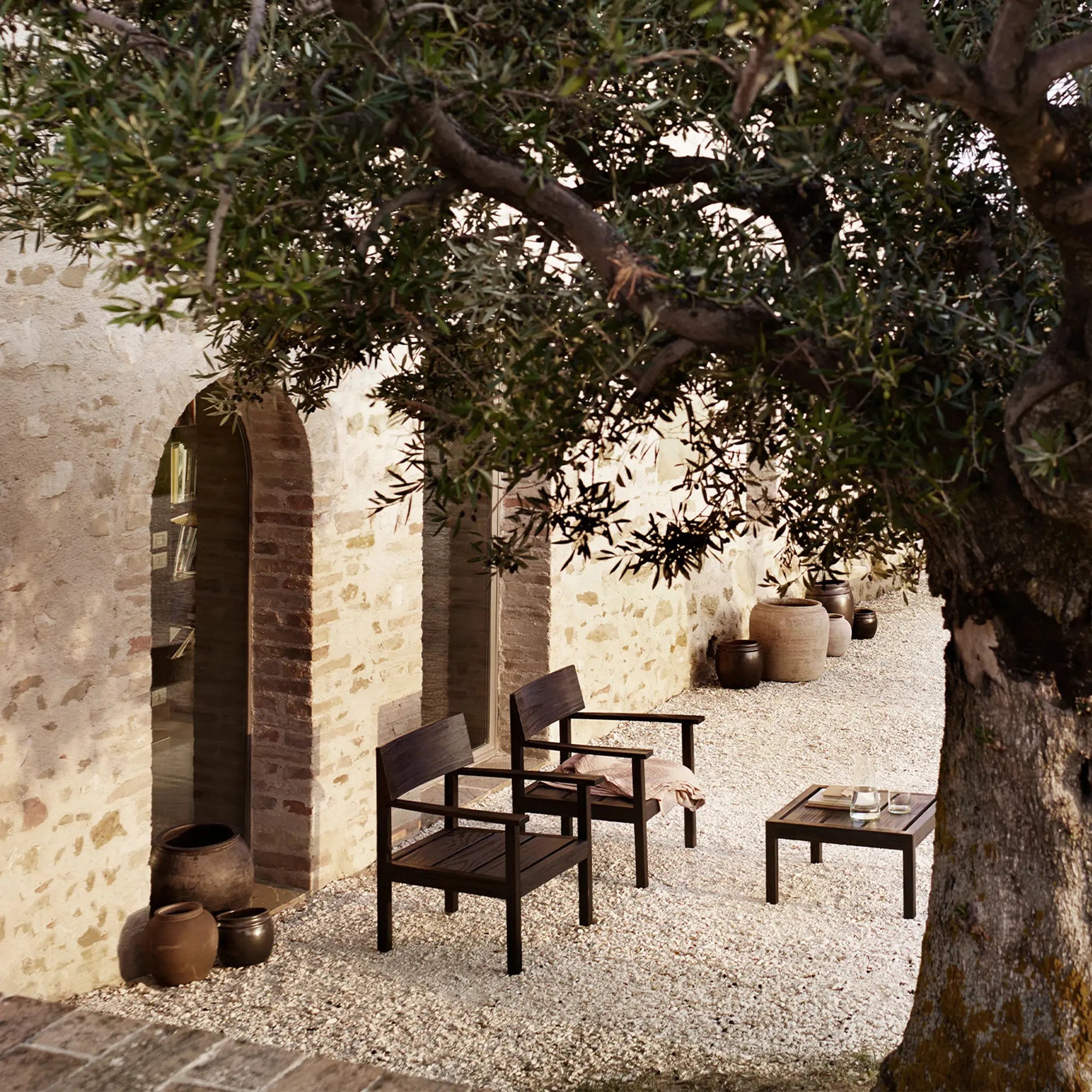 Outdoor Accoya Pinewood Side Table with Natural Wood Finish