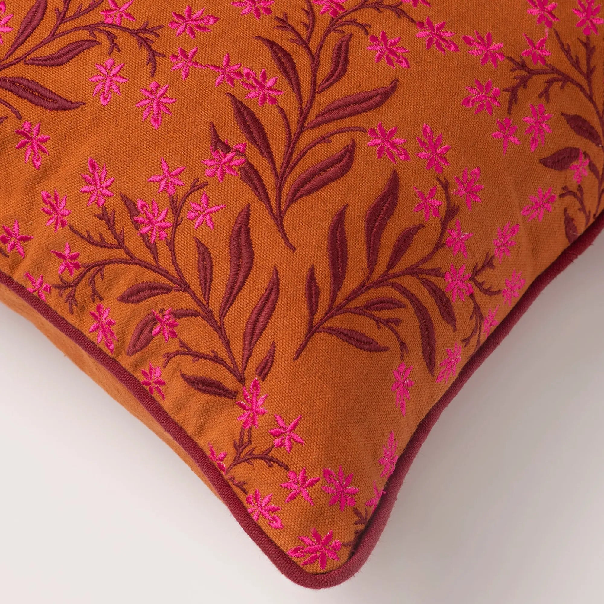 Elegant Audrey Cushion Cover in deep navy with geometric patterns