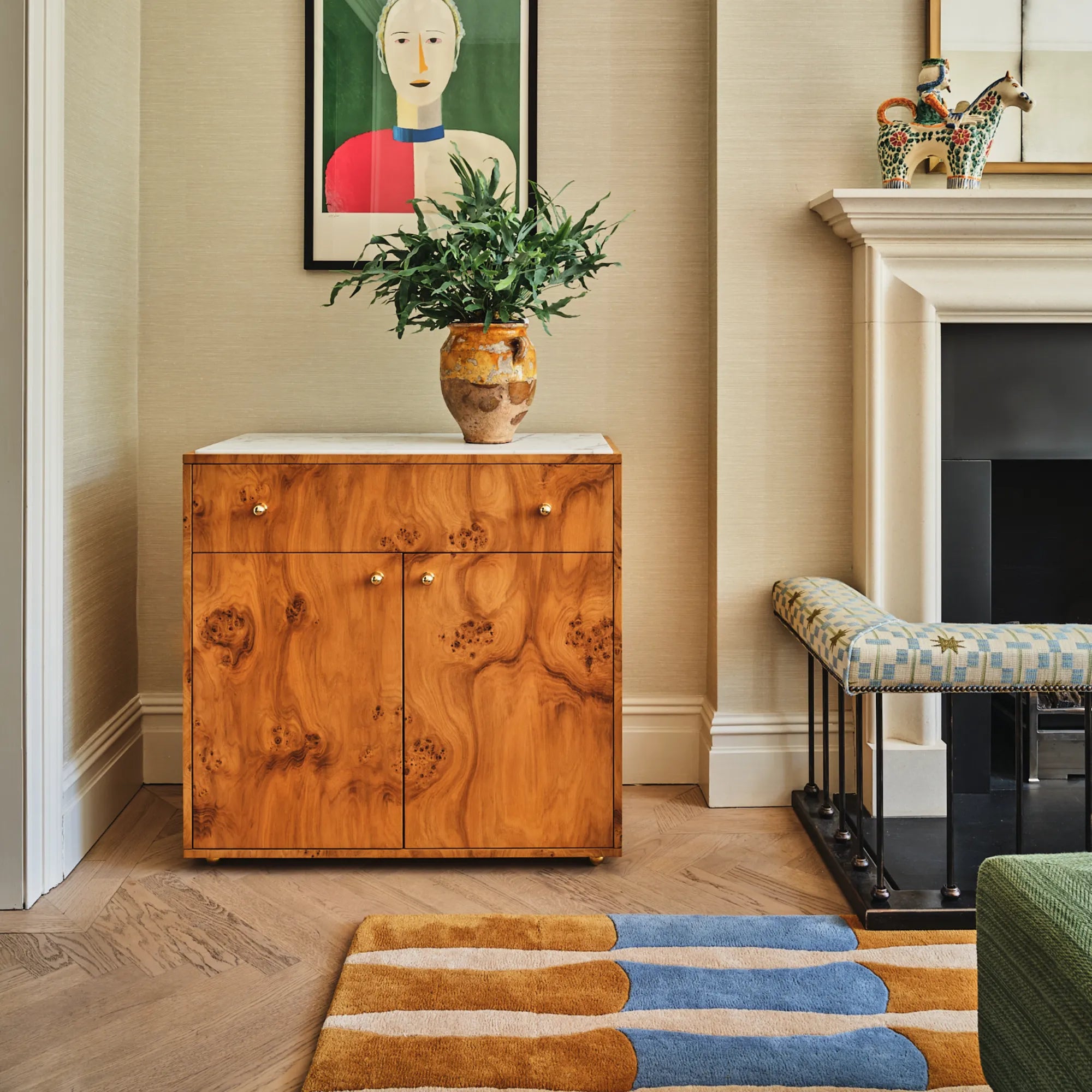 Eco-friendly wool rug with a stunning depiction of a bamboo forest