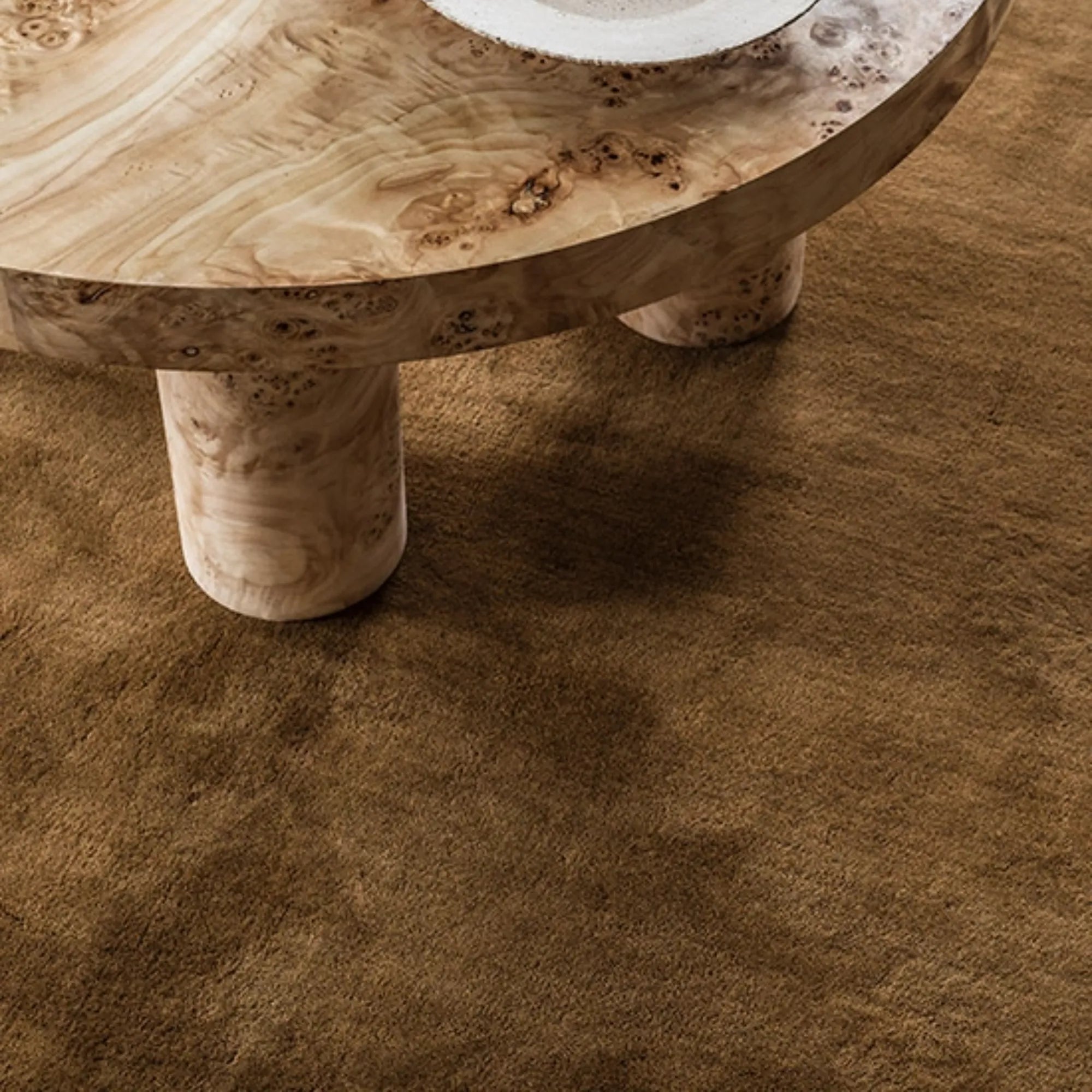 High-quality sustainable wool rug with natural color variations and soft texture