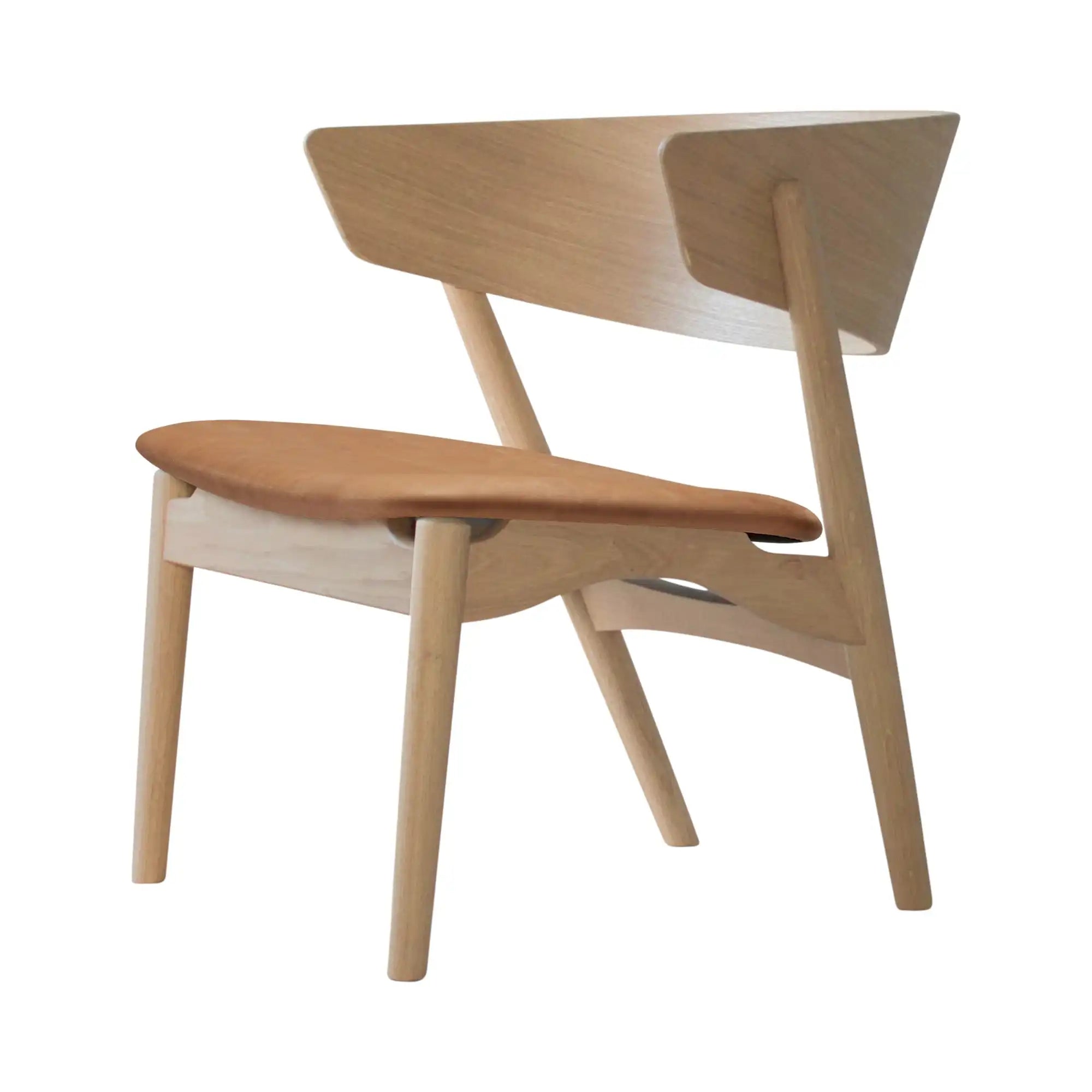 No 7 Lounge Chair in versatile beige linen with deep seat and wide armrests