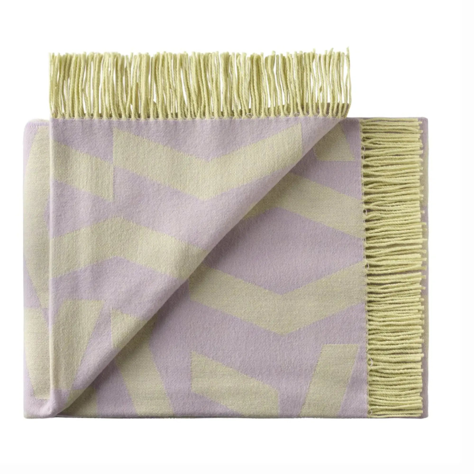 Soft and Warm Dashes Throw Blanket in Cream and Beige Stripes