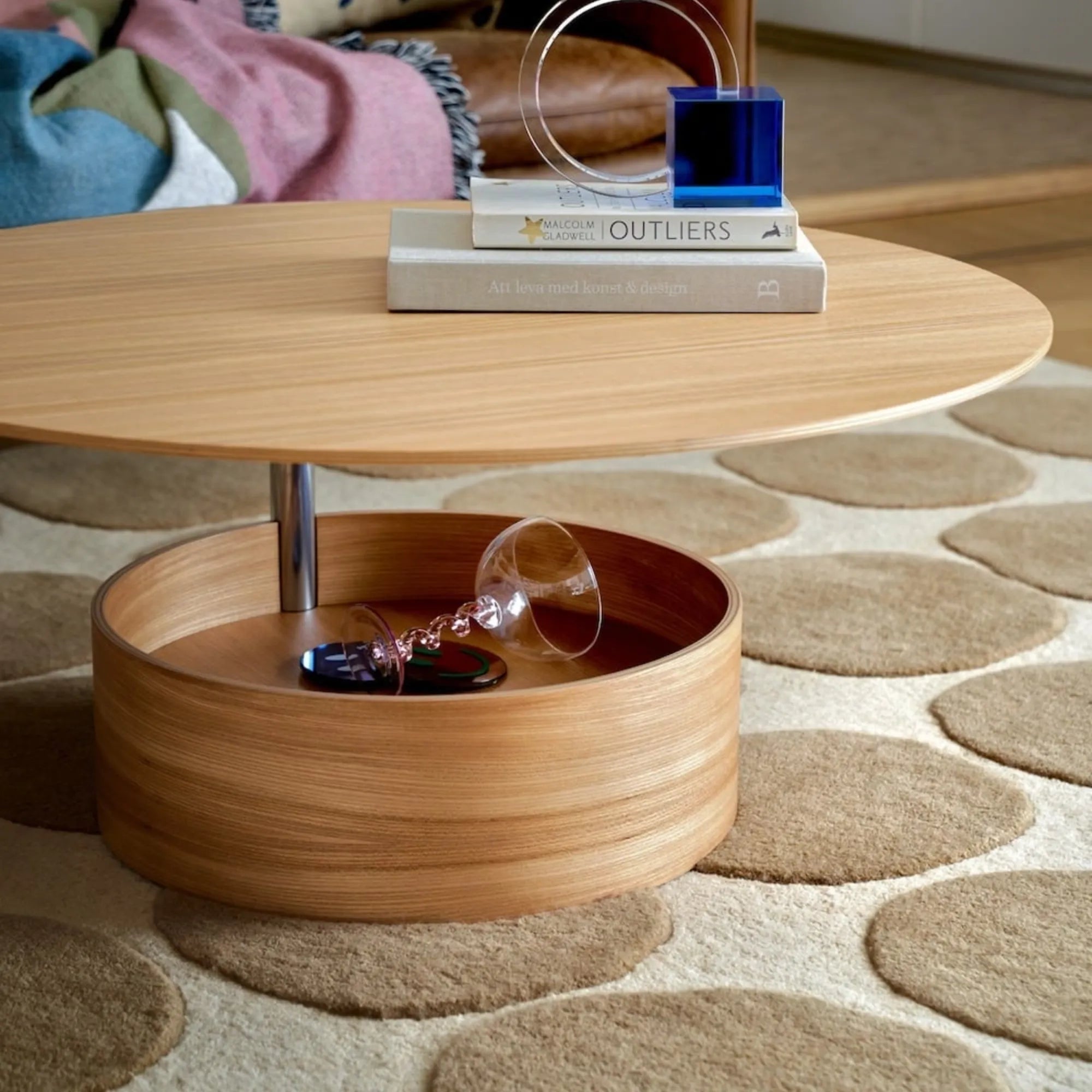 Large Dots 2 Wool Rug featuring a symmetrical pattern in neutral tones, perfect for adding warmth and style to any room