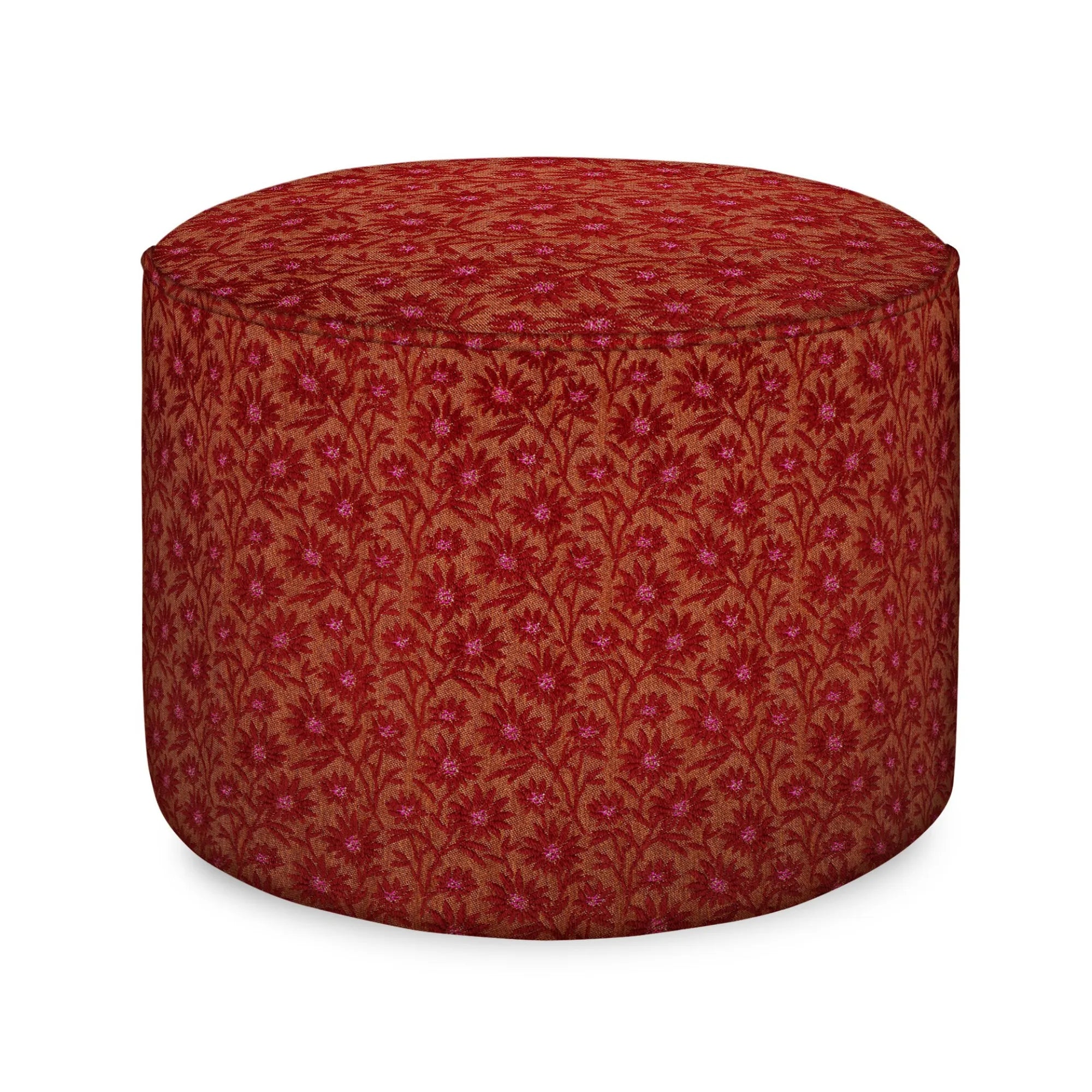 Unique Mako Pouf in multi-color pattern, adds visual interest to any room