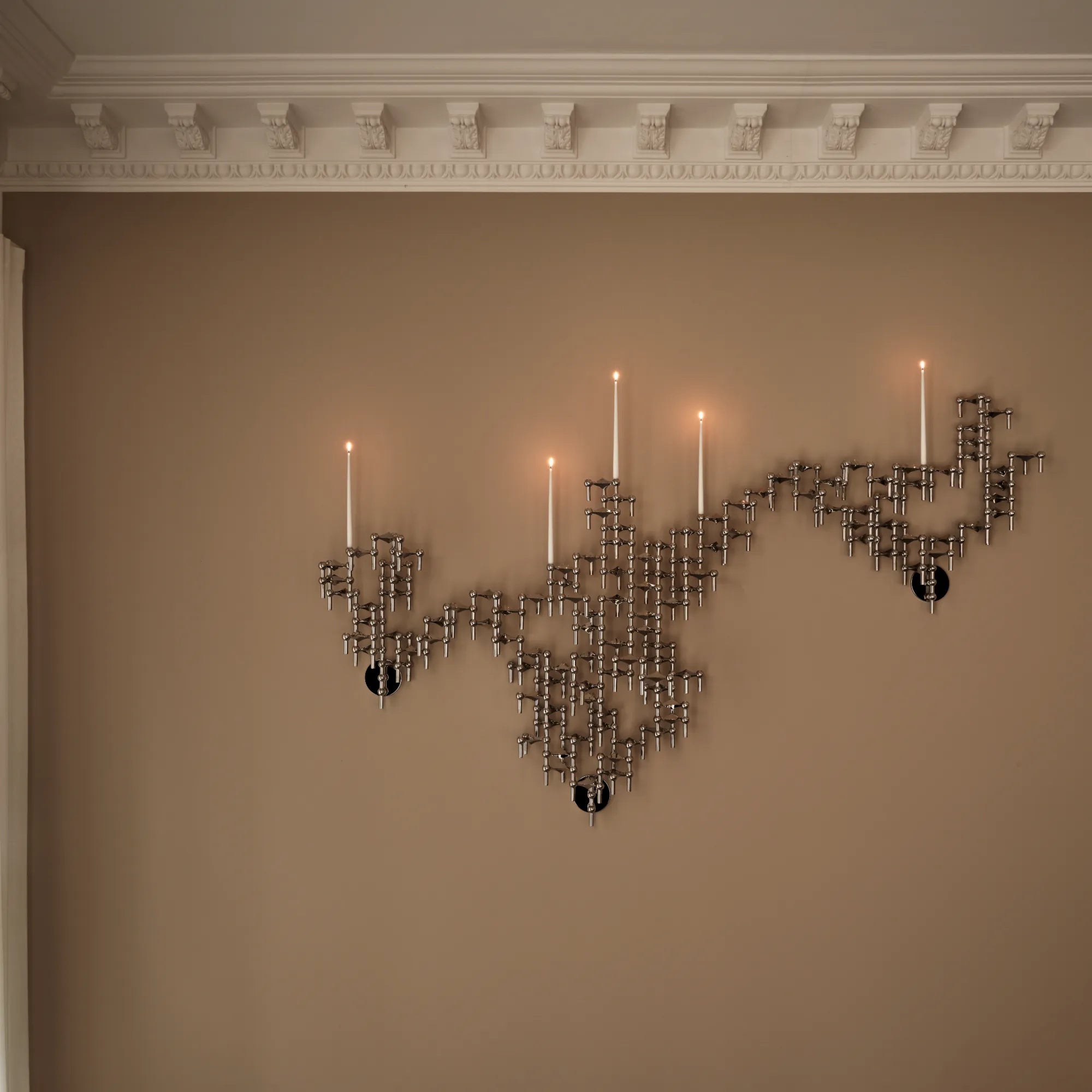 Wall Hanger Candle Holder - Chrome - Configuration 3 - THAT COOL LIVING