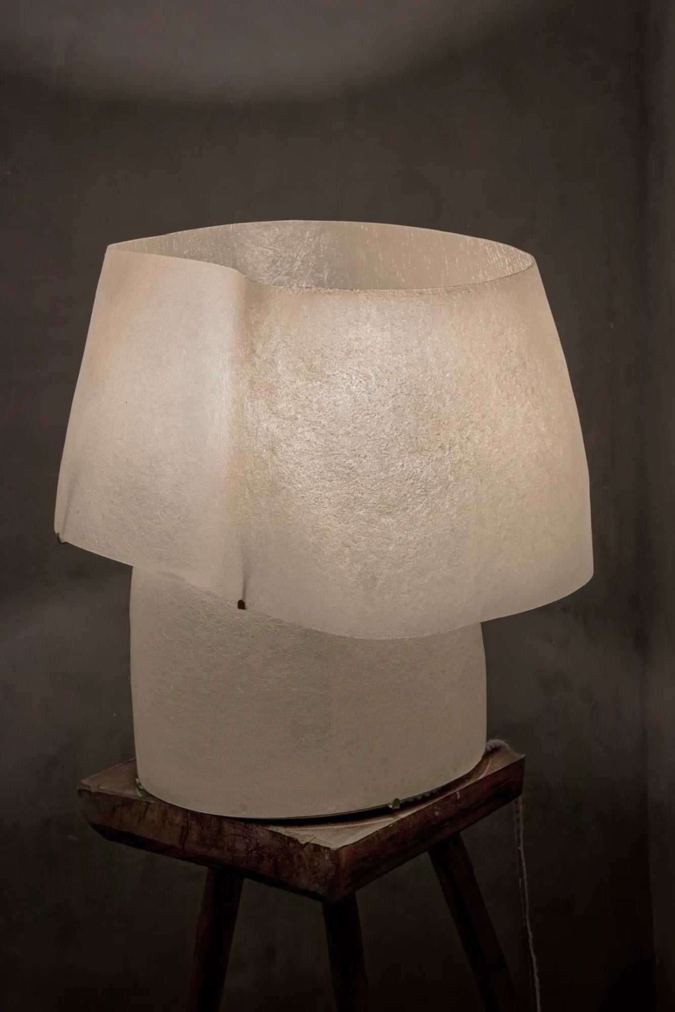 “The “Mush” Lamp (Chub) glowing in a cozy living room setting