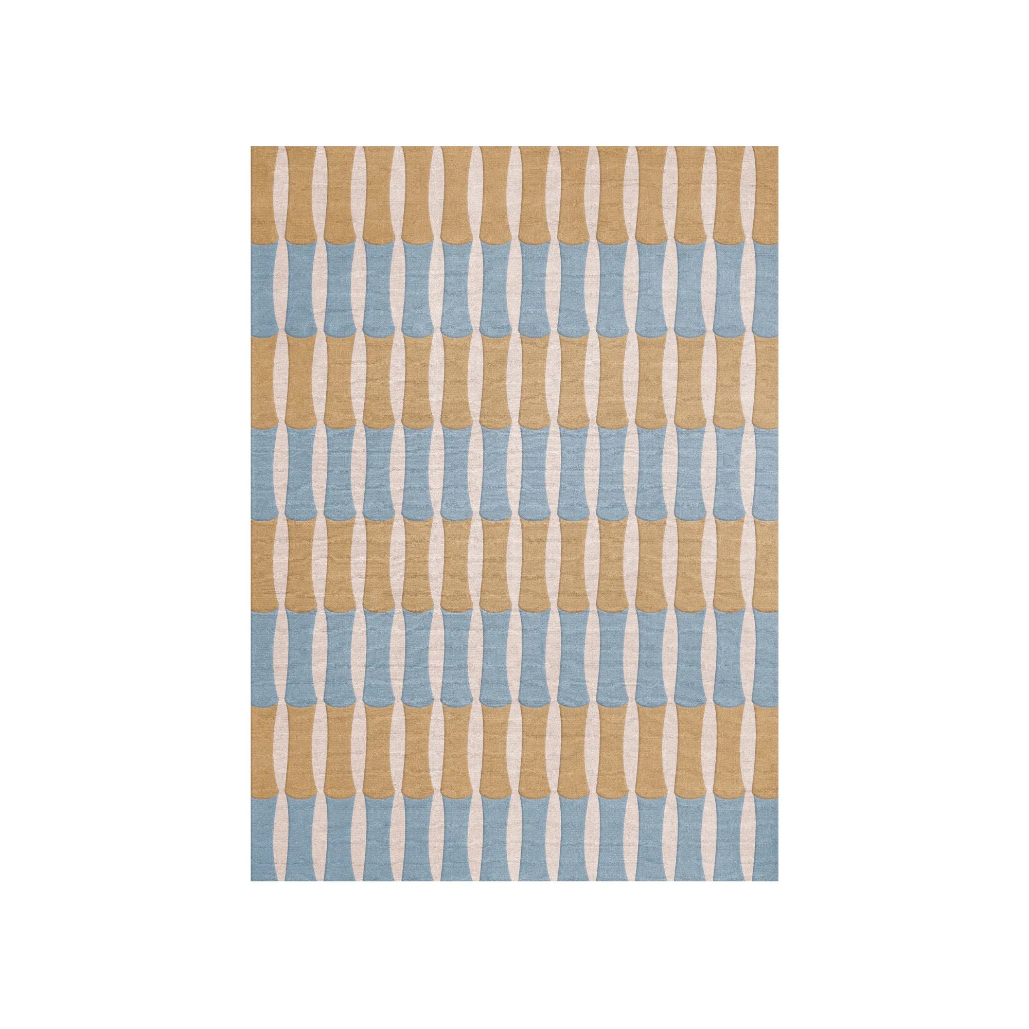 Bamboo Forest Wool Rug in natural green and brown tones