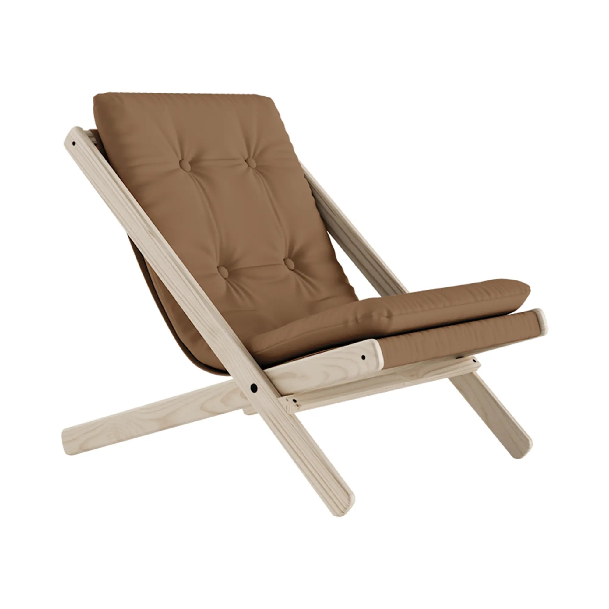 Modern and stylish Boogie Futon Chair with comfortable cushioned seat and sleek, chrome legs for contemporary living spaces
