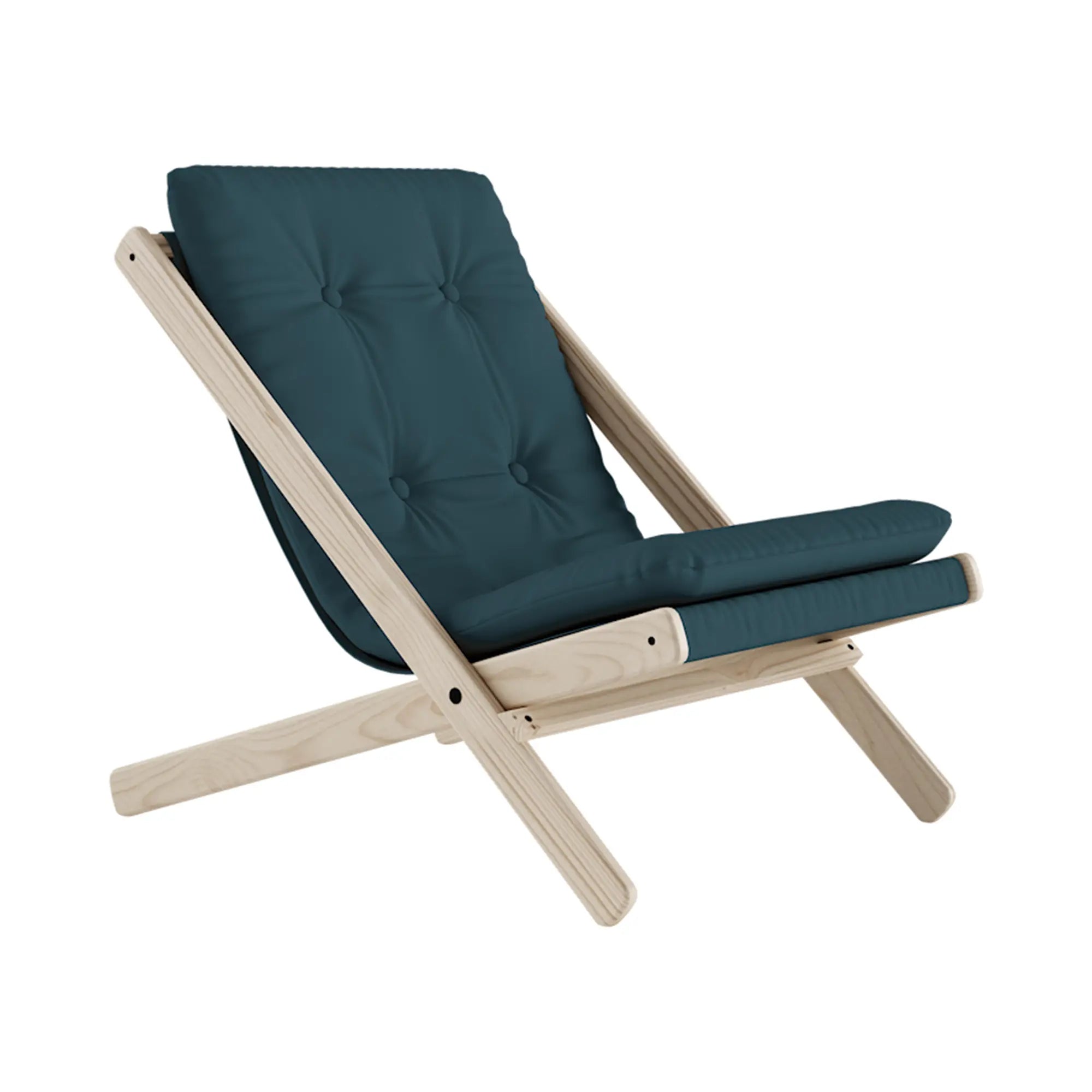 Modern Boogie Futon Chair in grey upholstery, perfect for contemporary living spaces