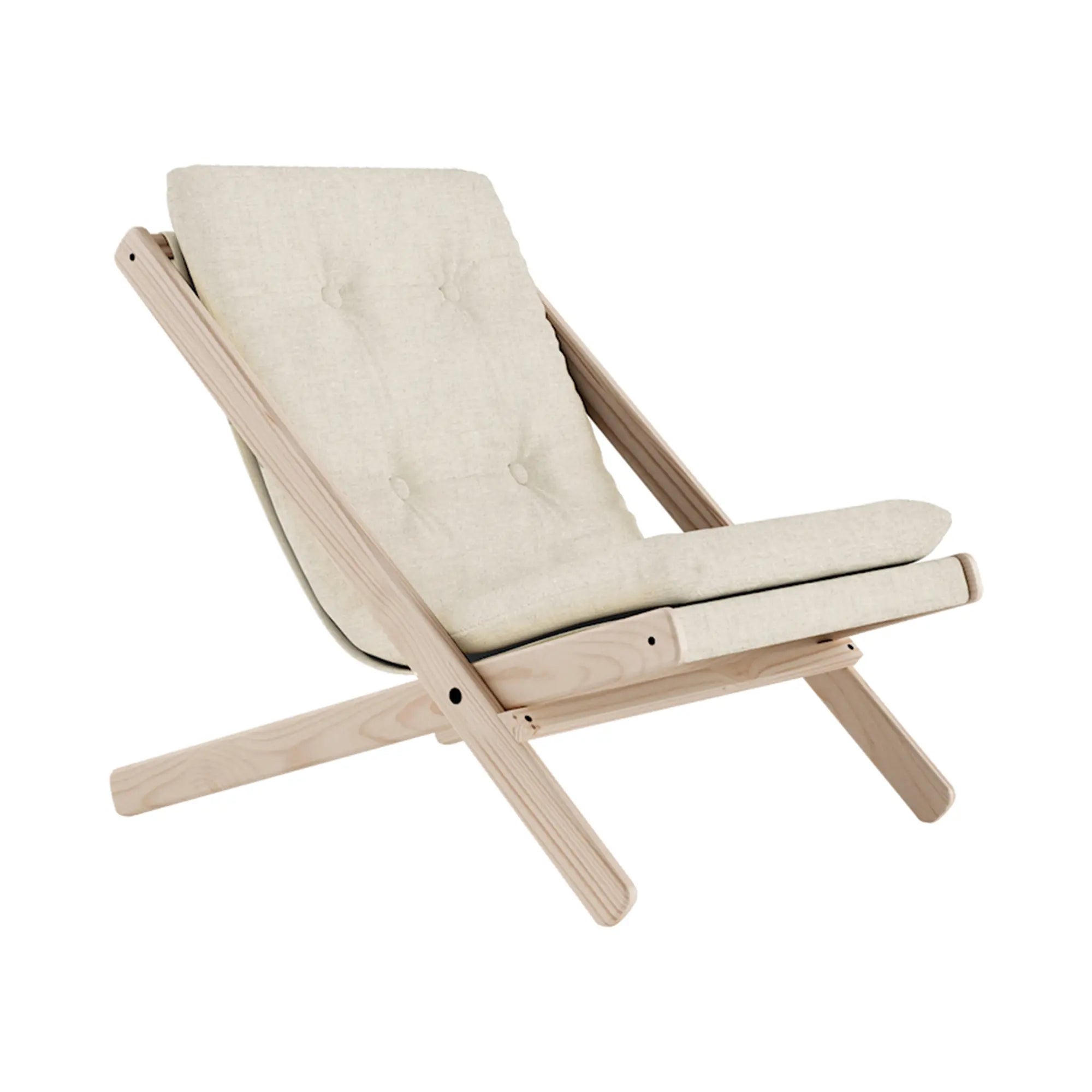 Ergonomic Boogie Futon Chair in light grey fabric with adjustable seat depth