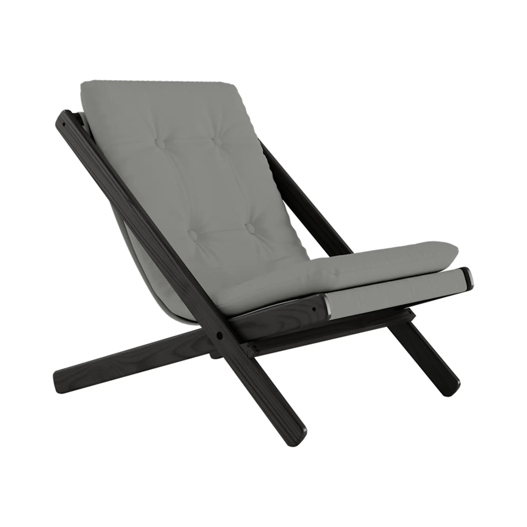 Modern and comfortable Boogie Futon Chair with soft fabric upholstery and sleek metal legs