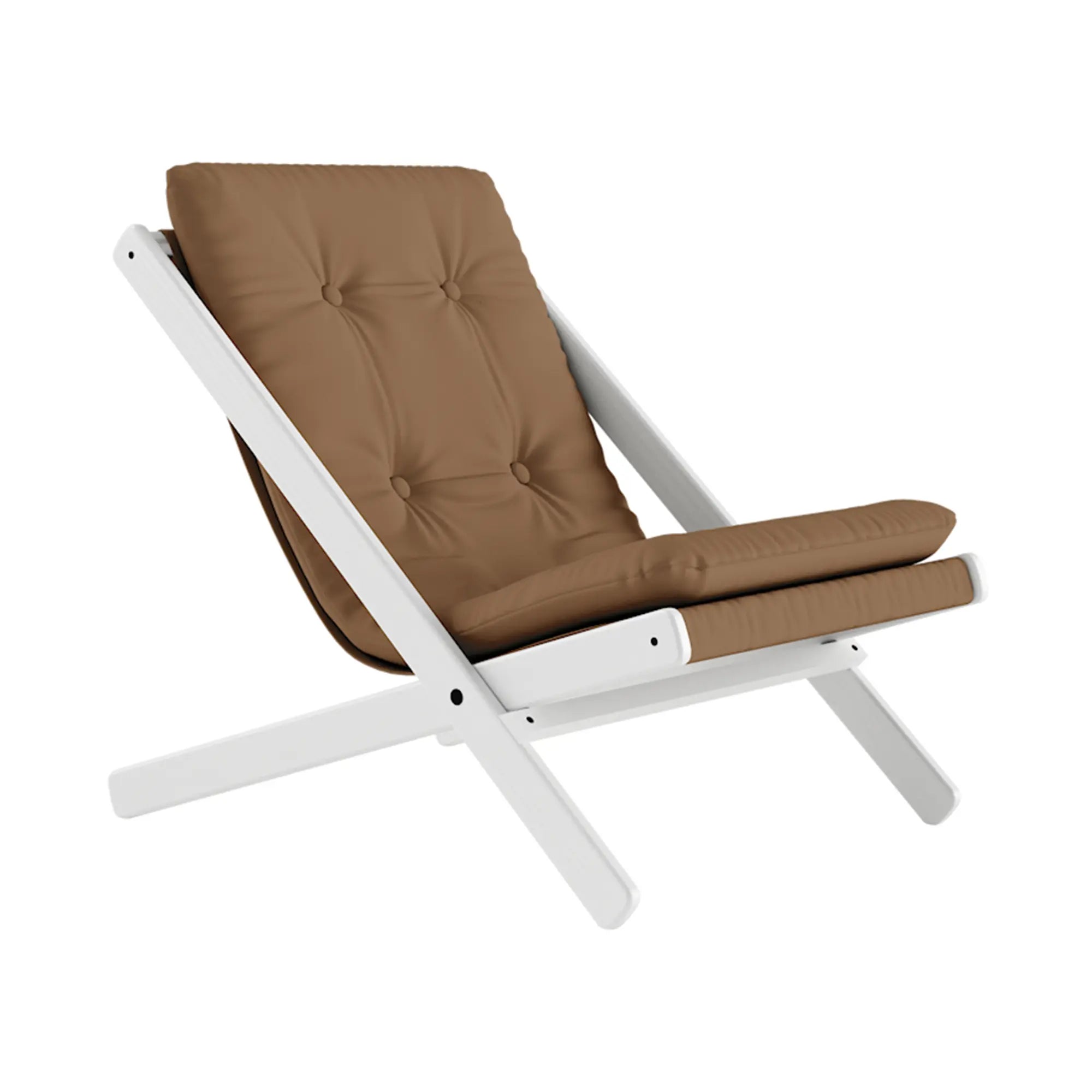 Modern grey Boogie Futon Chair with plush cushion and sturdy wooden legs