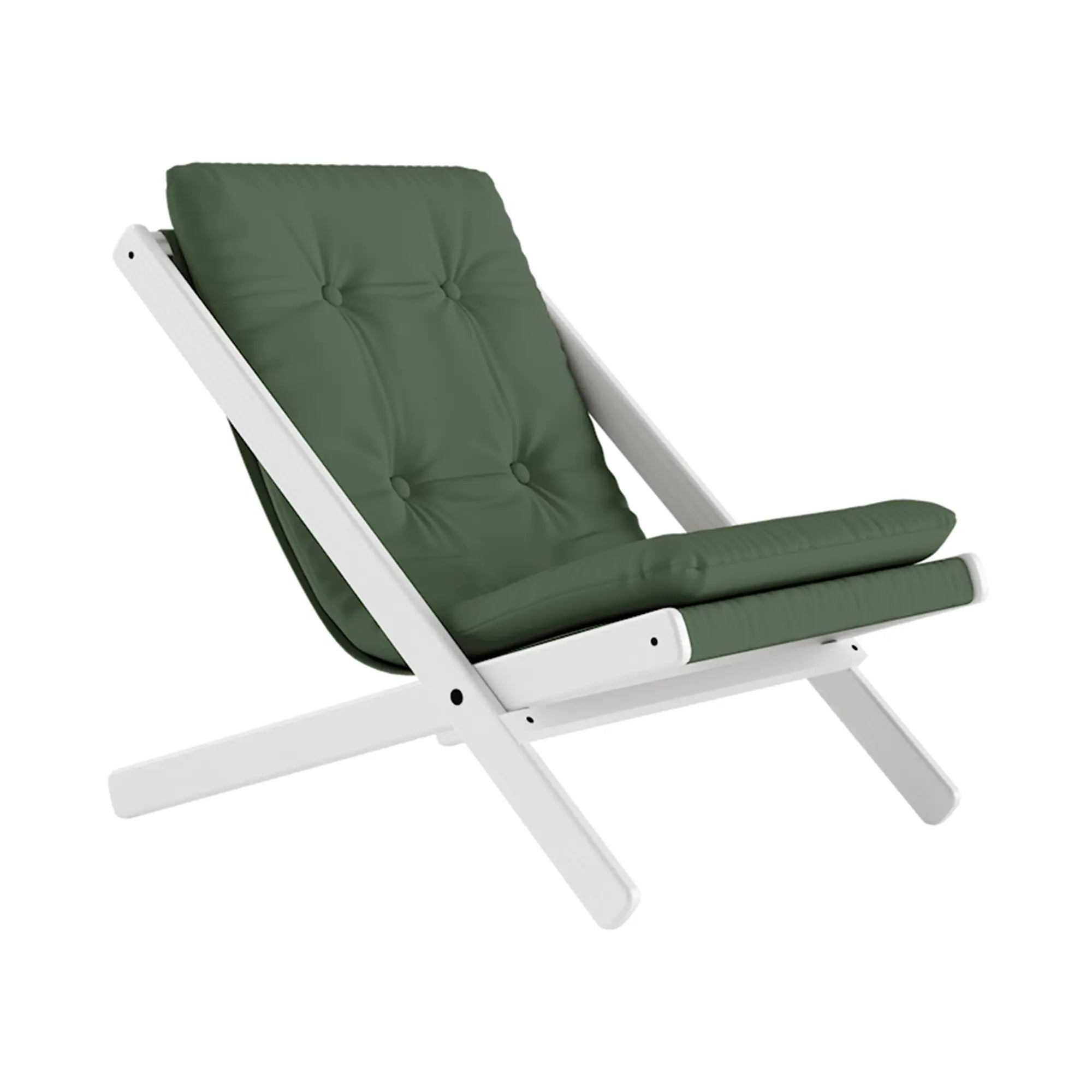 Modern, stylish Boogie Futon Chair with a comfortable cushioned seat and sturdy metal frame for versatile use in any room