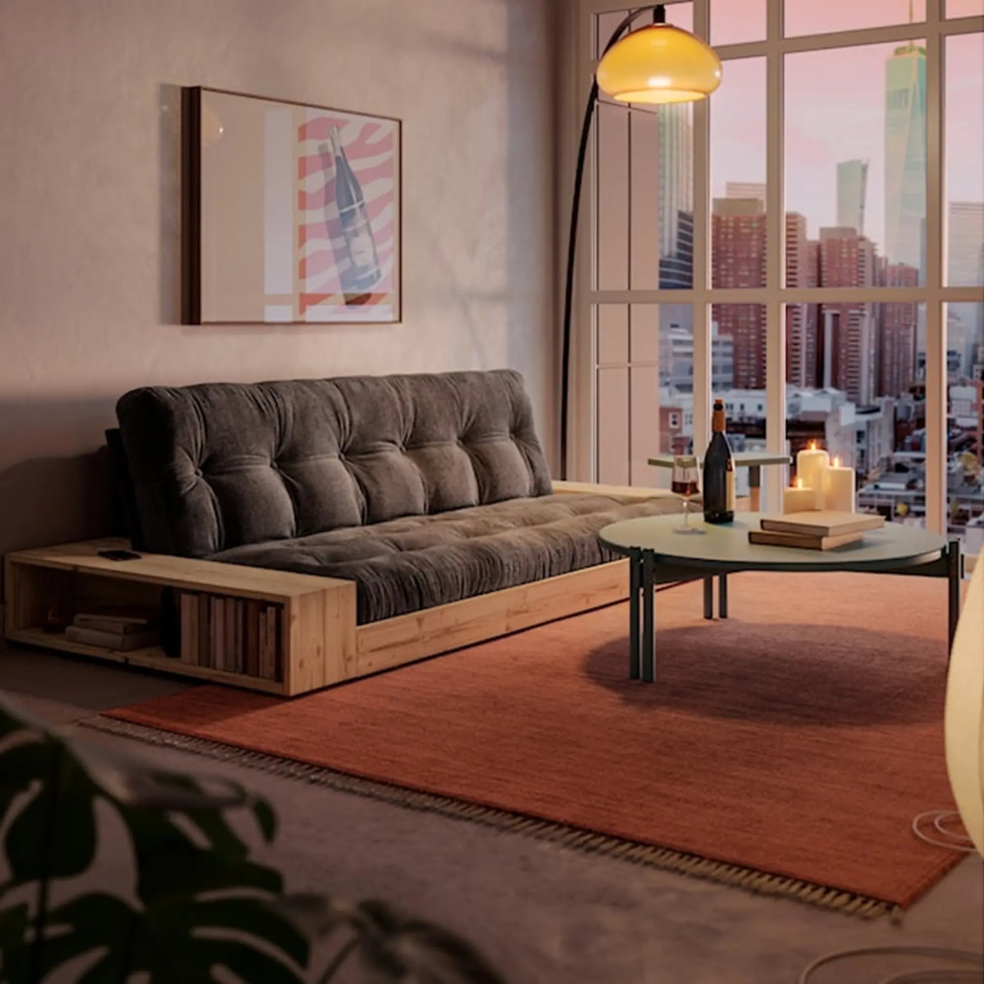Modern and minimalist Sticks Low Coffee Table with sleek wooden design and low profile
