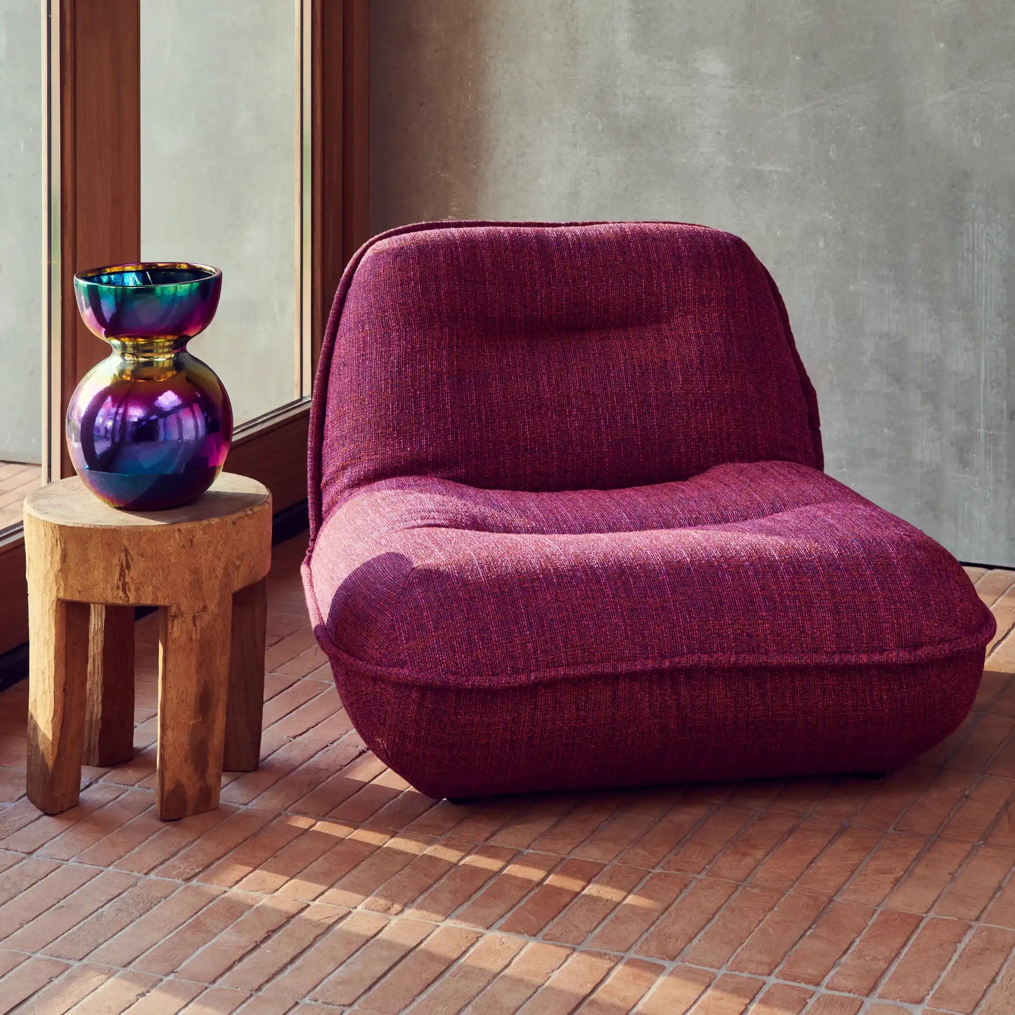 Round Four Square Legs Stool - THAT COOL LIVING