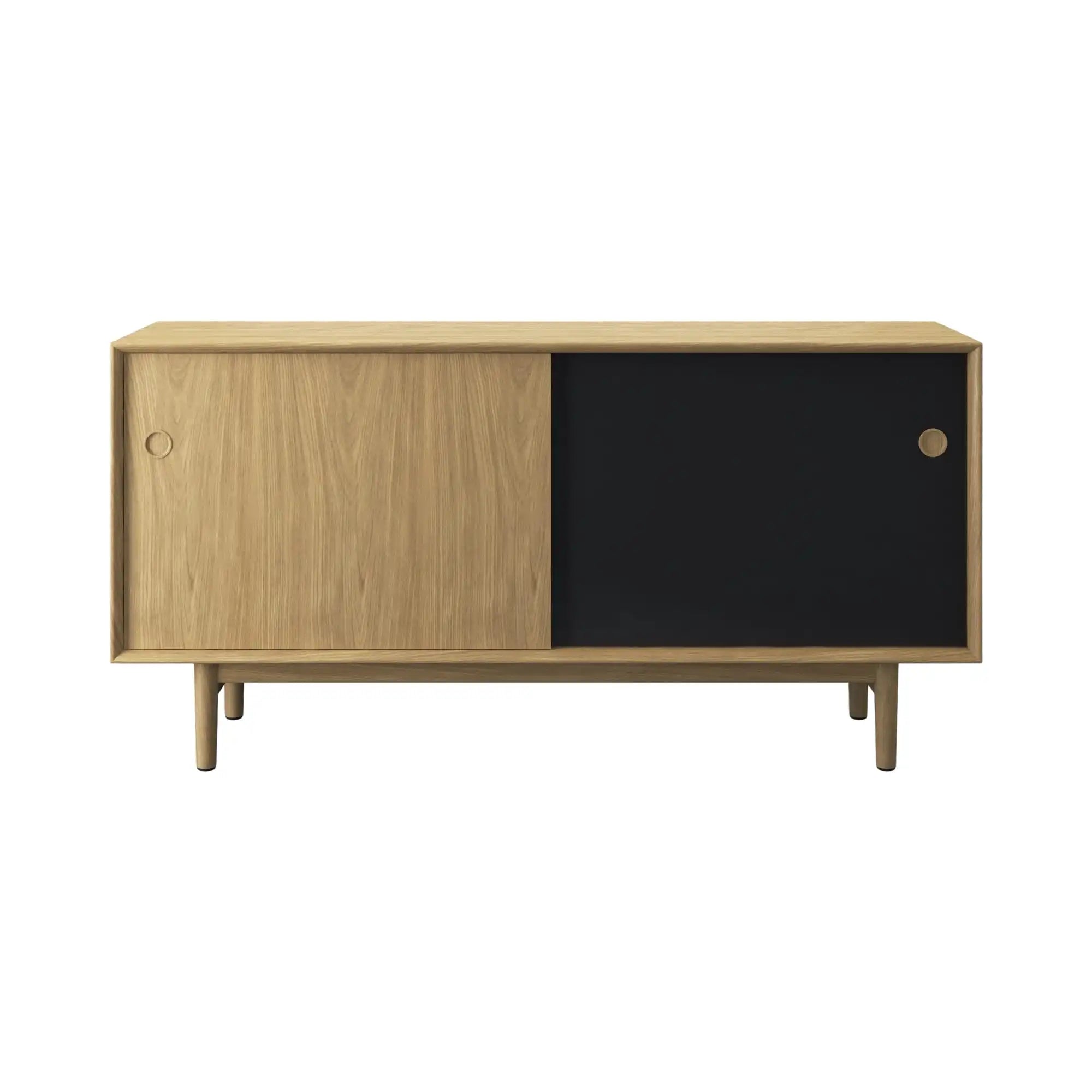 No 11 Sideboard in dark walnut finish, featuring sleek modern design with ample storage space and stylish metal hardware