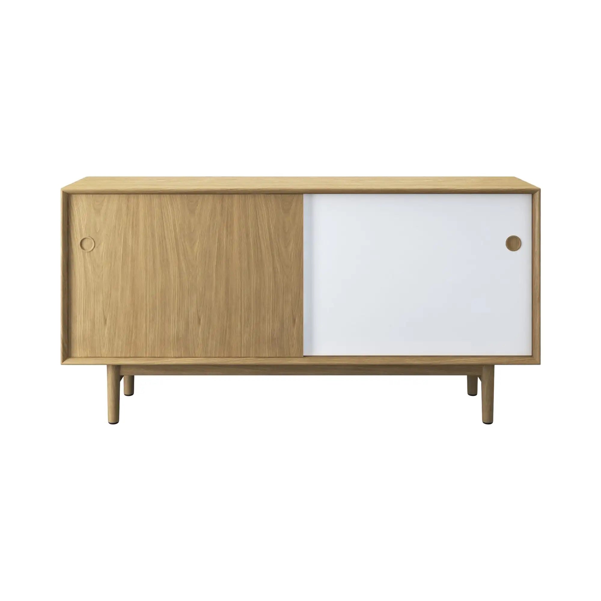 No 11 Sideboard in walnut finish with brass handles and spacious drawers