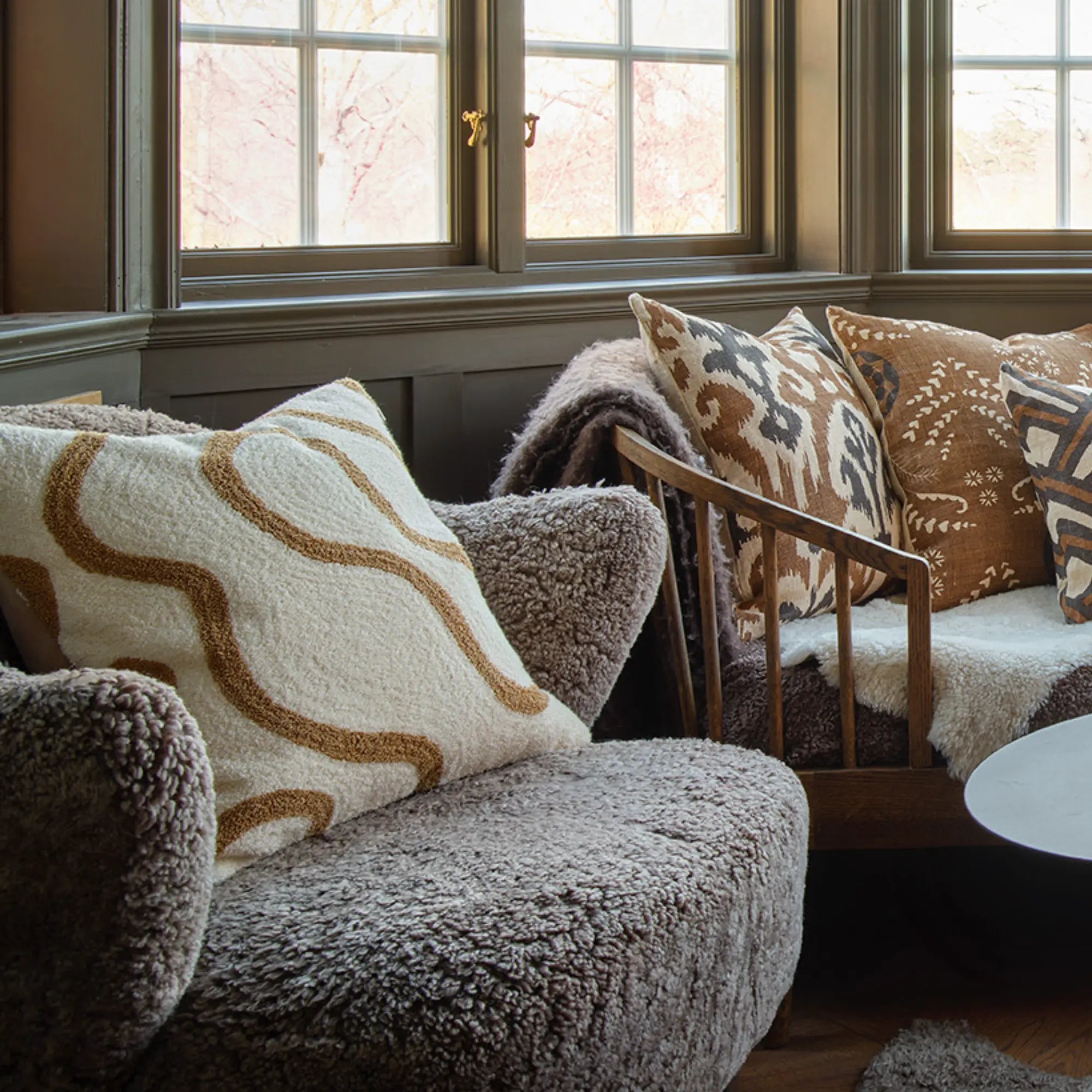 Soft and cozy Swati Boucle Cushion in neutral tones for ultimate comfort