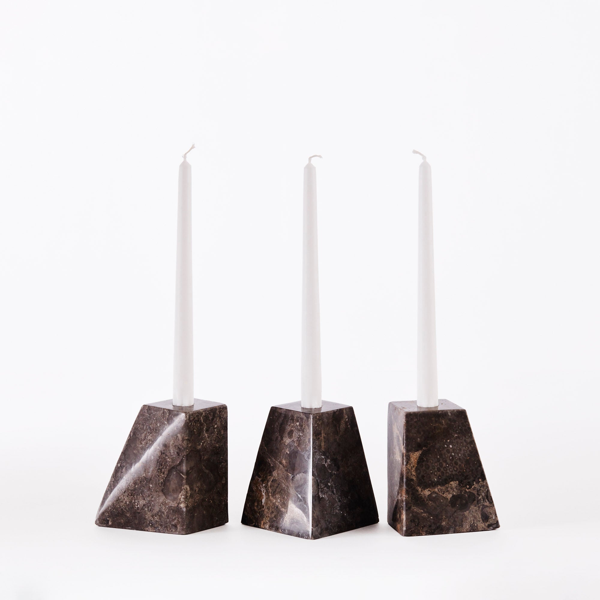 Pyramid Candle Holders Grey - THAT COOL LIVING