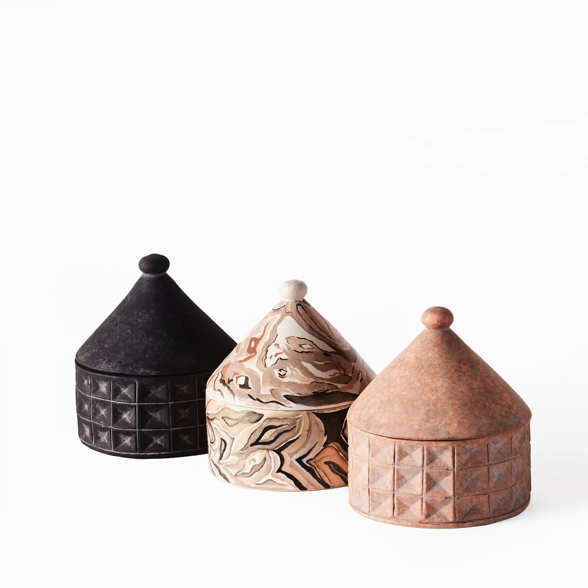  Three colorful and aromatic scented candles in a set