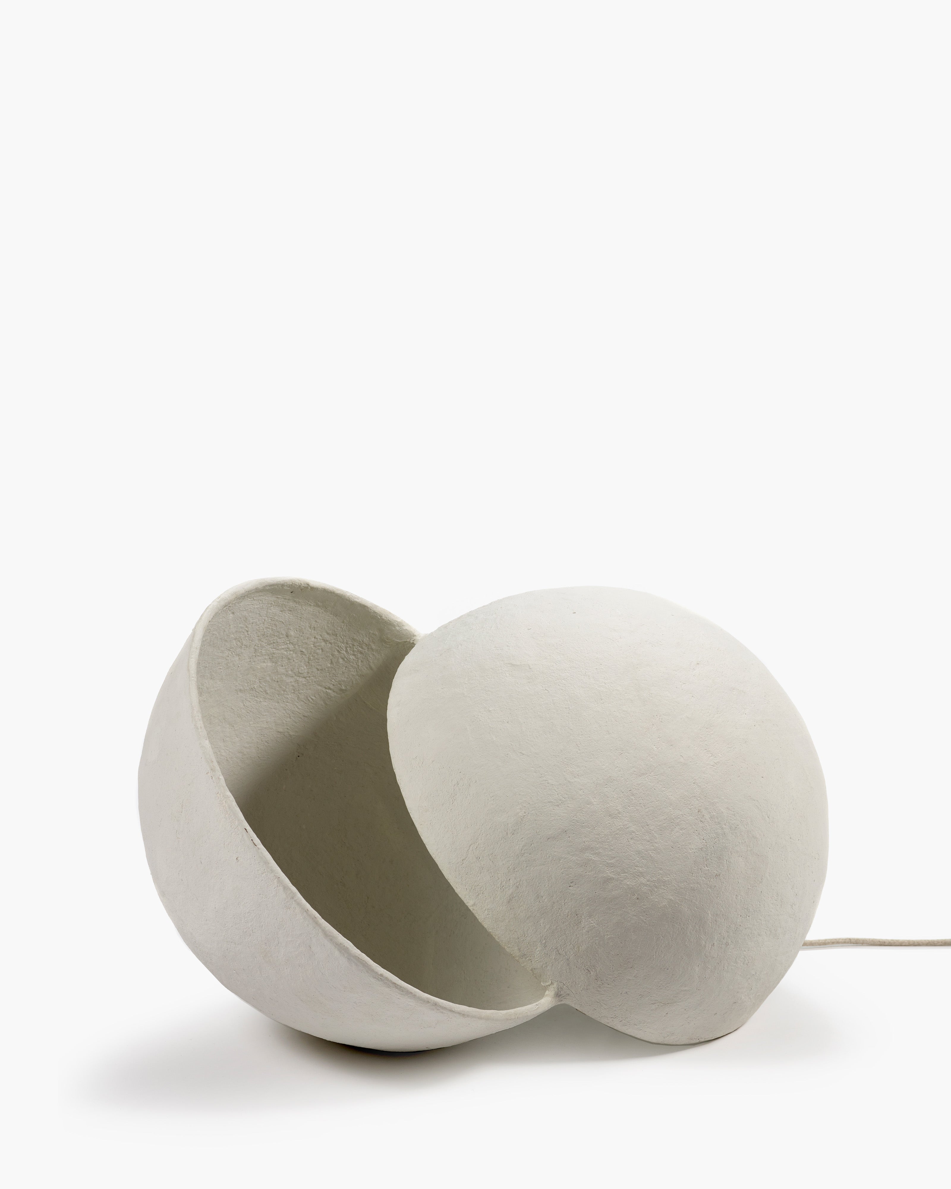 Floor lamp L white paper mache Earth - THAT COOL LIVING