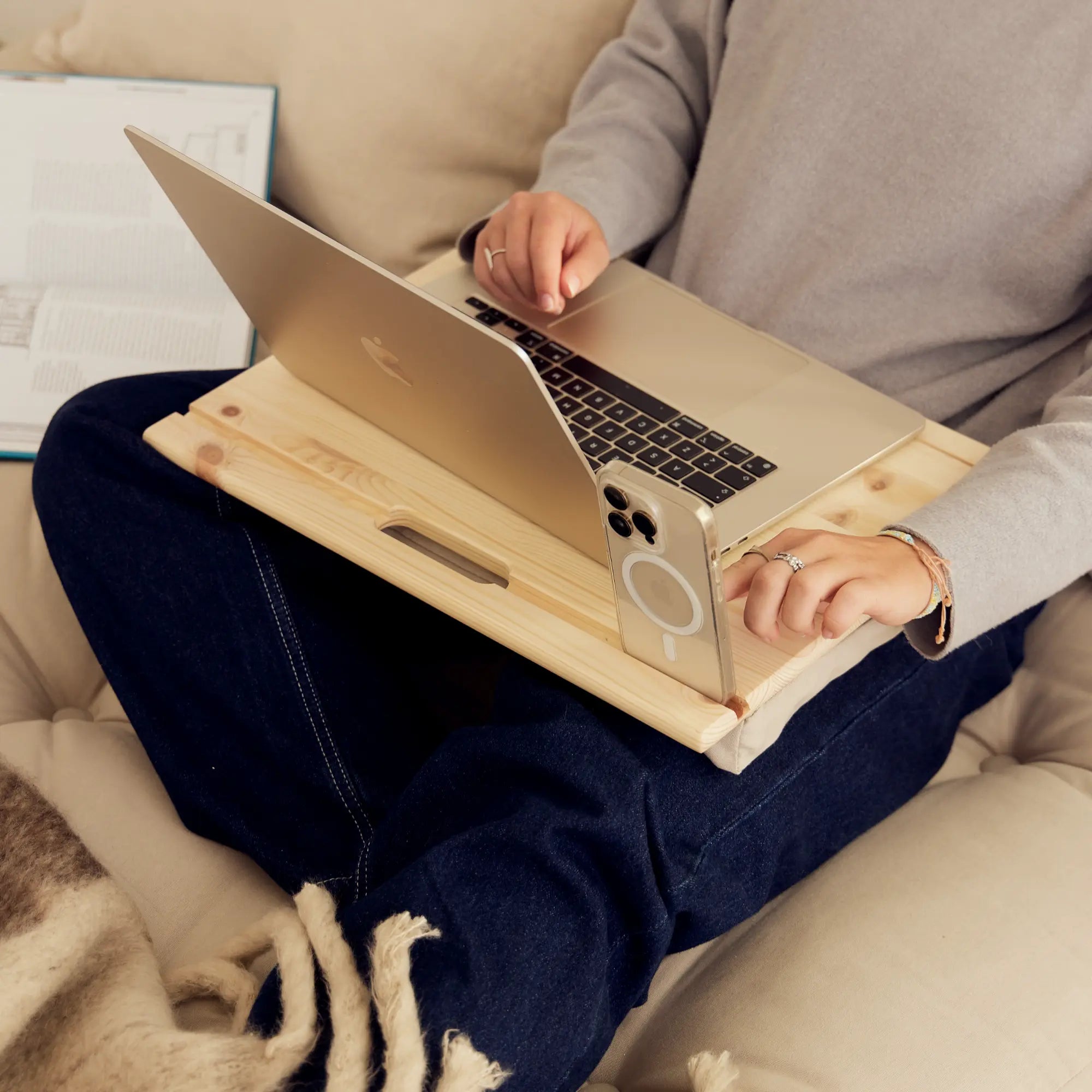 Portable Lap Desk for Working, Eating, and Crafting