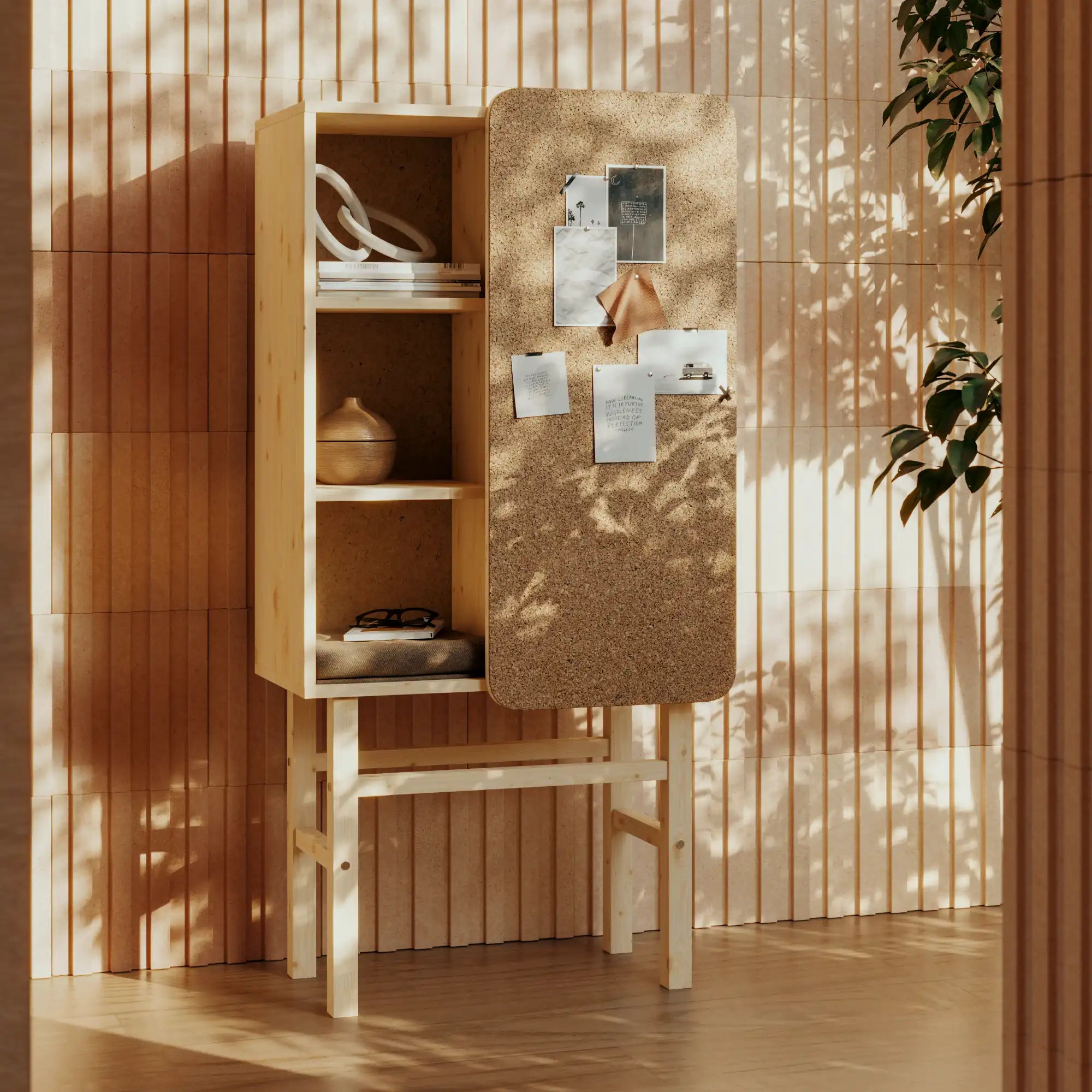 Slide Cabinet W. Pinboard - THAT COOL LIVING