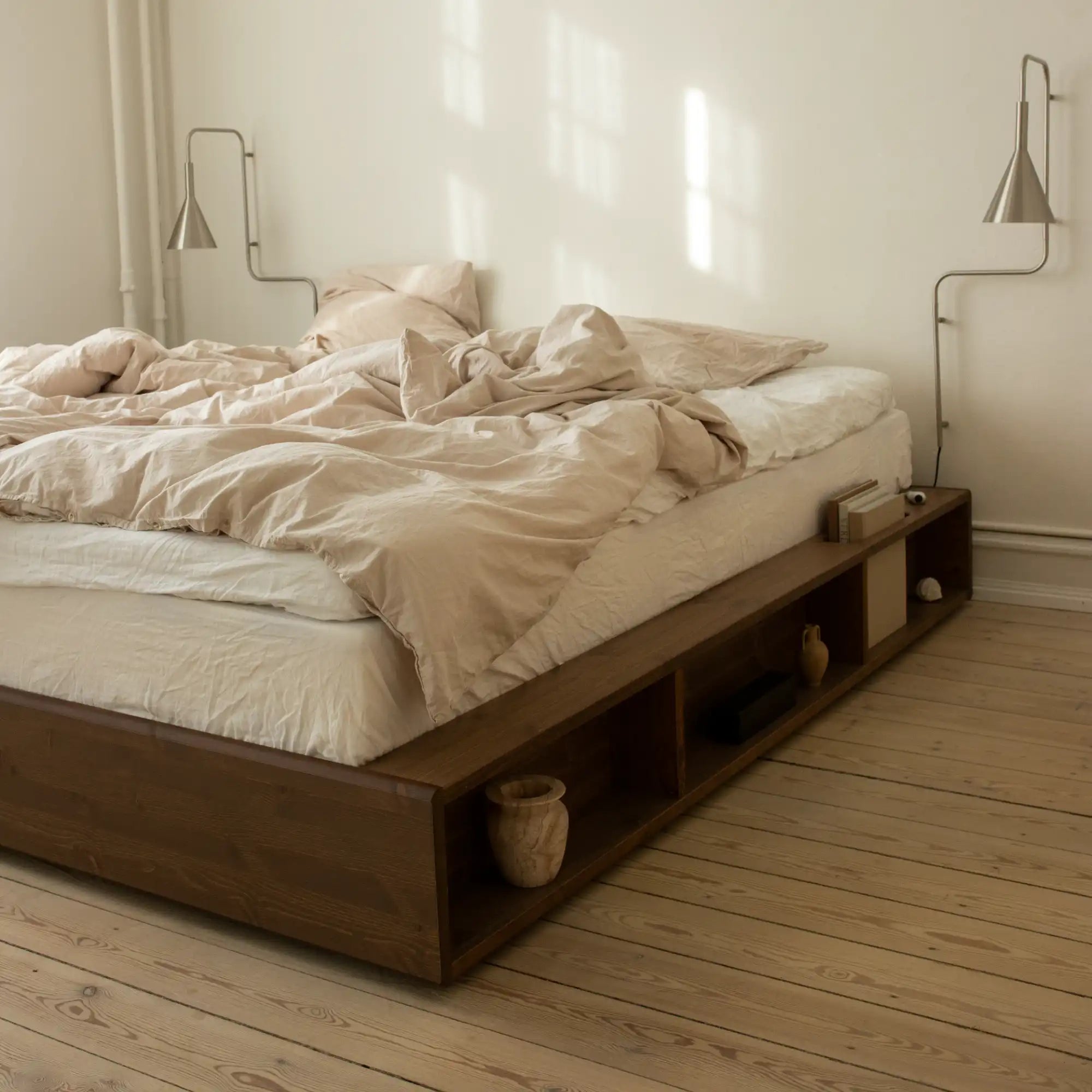 Ziggy Bed - Carob Brown: Minimalistic Bed Frame with Storage - Karup Design - That Cool Living