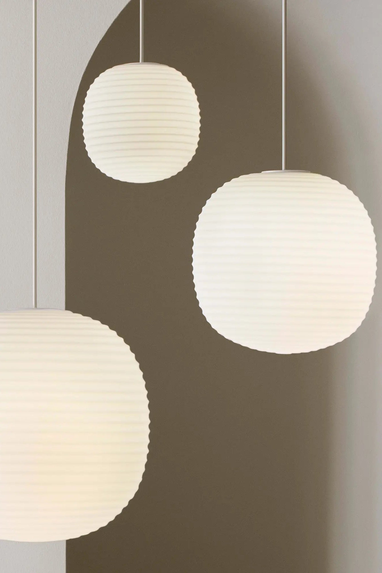 Close-up of Lantern Pendant Lamp's textured glass panels