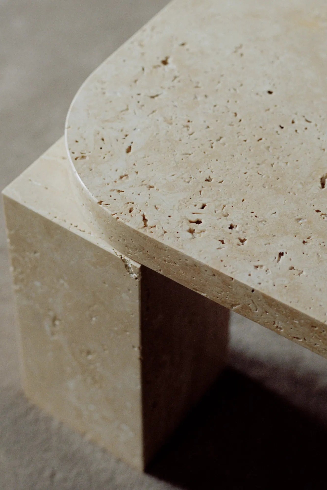 Travertine coffee table with a stylish and sophisticated appearance