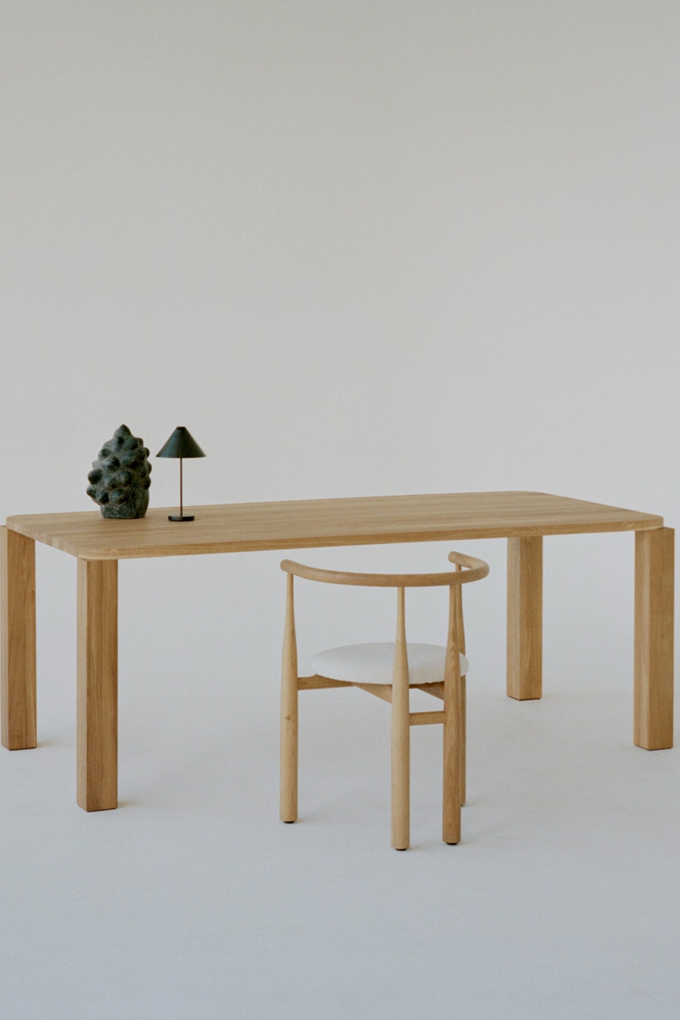  Spacious rectangular dining table with natural wood finish