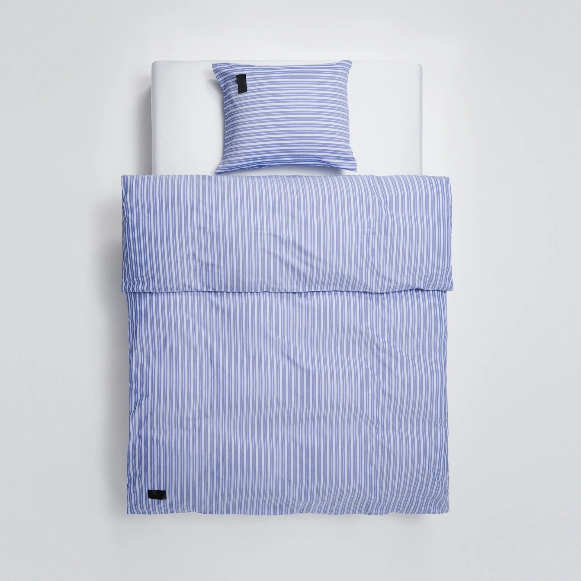 Wall Street Duvet Cover - Stripe Medium Blue Oxford - THAT COOL LIVING