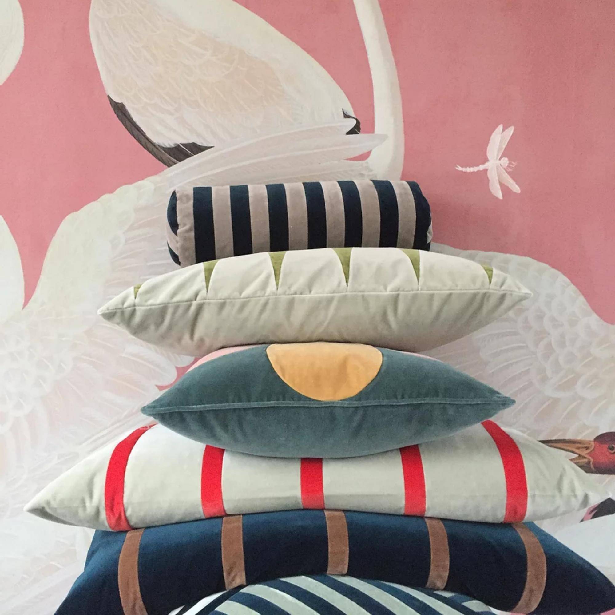 Pippa Cushion - New Petrol & Camel - THAT COOL LIVING