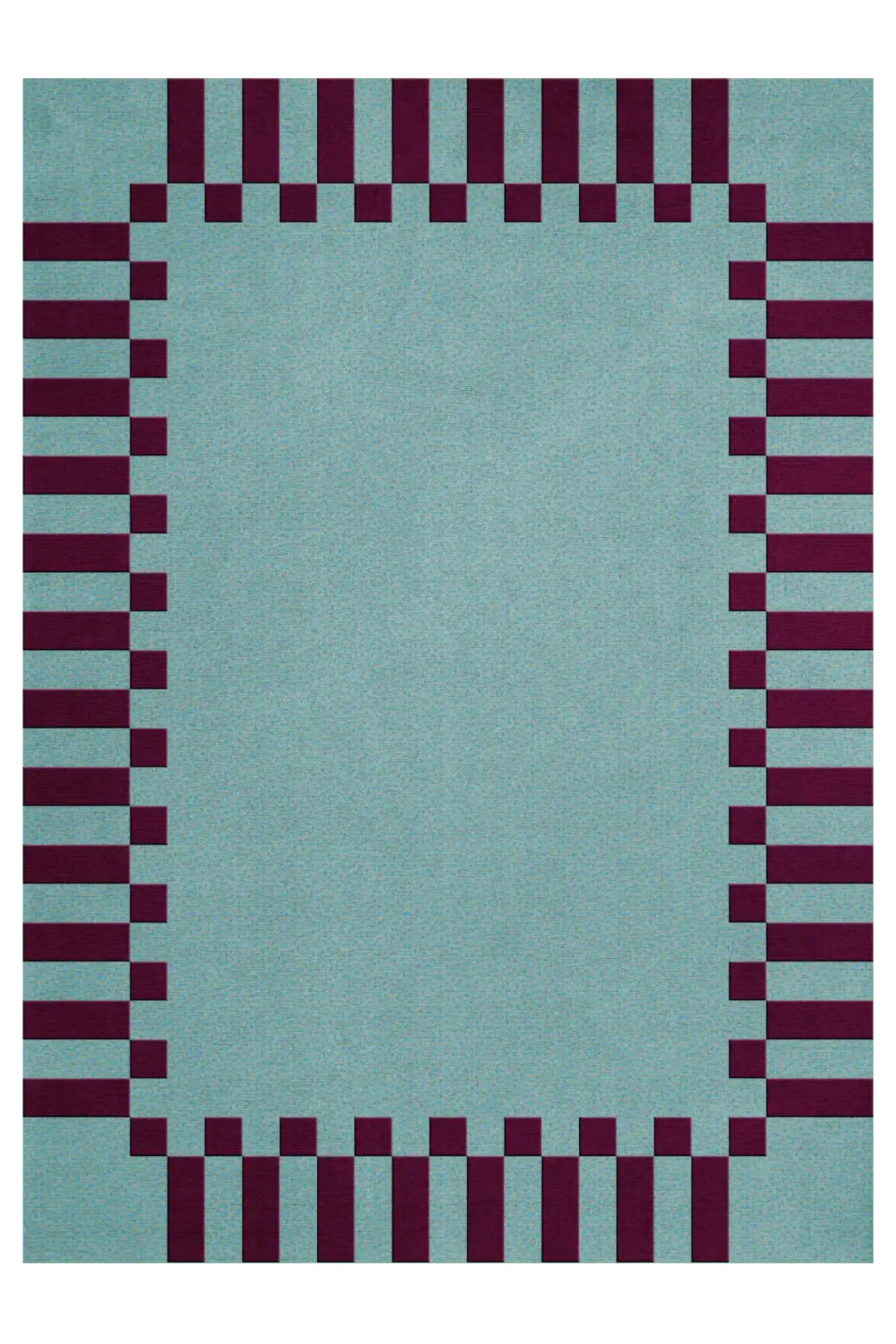 Tapis en laine à cadre