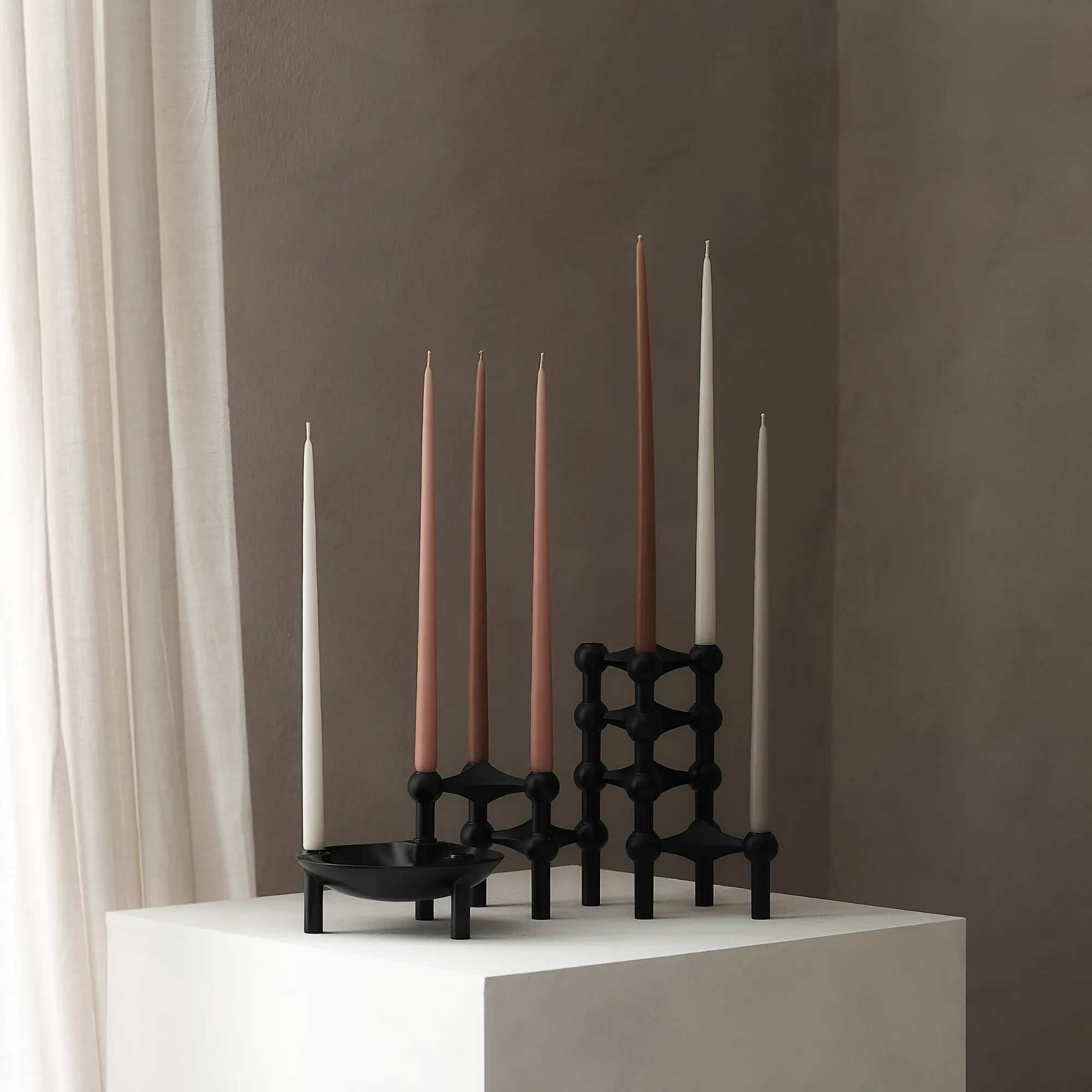Long, slim candles perfect for romantic dinners and special occasions